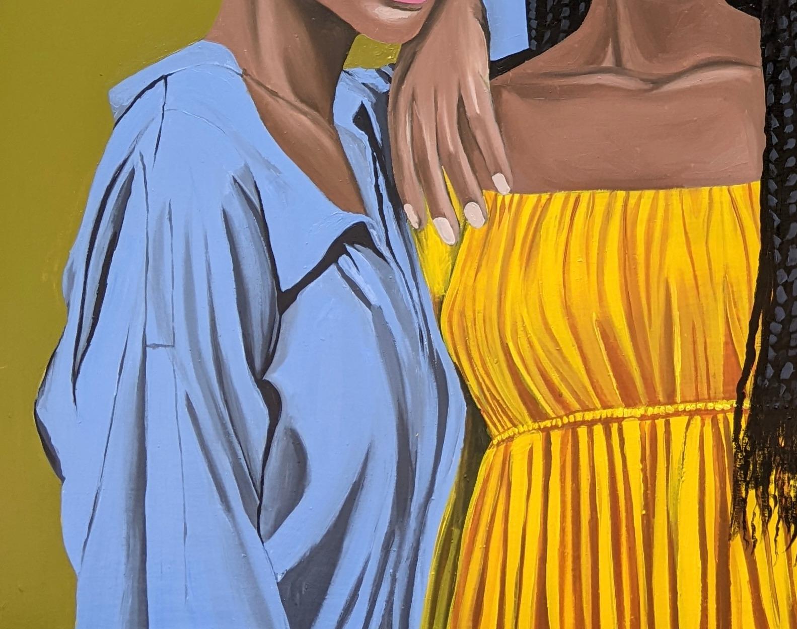 Threefold Harmony - 21° secolo, Contemporaneo, Ritratto figurativo, Donne, Amore in vendita 1