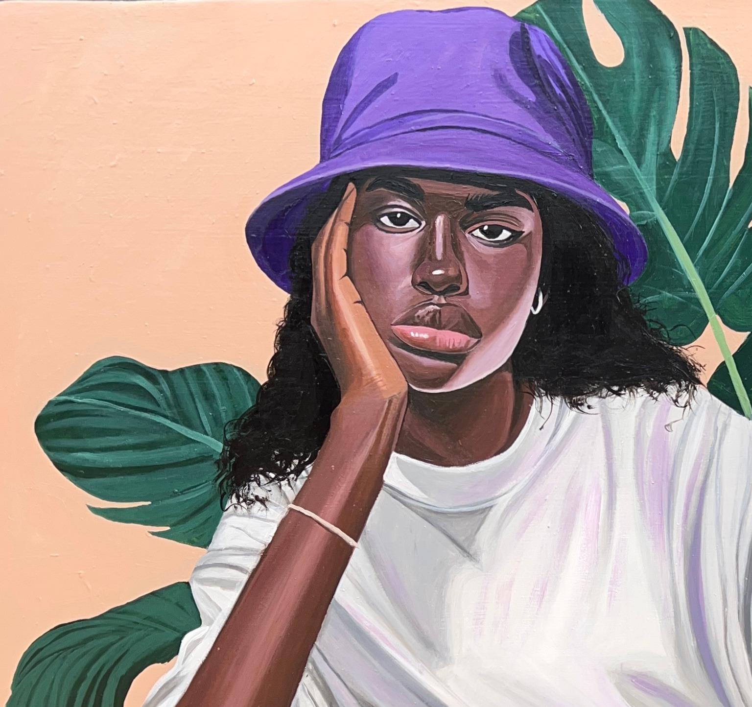 Tropical Thoughts -21. Jahrhundert, Contemporary, Figuratives Porträt, Moderne Frauen – Painting von Samson Adetunji
