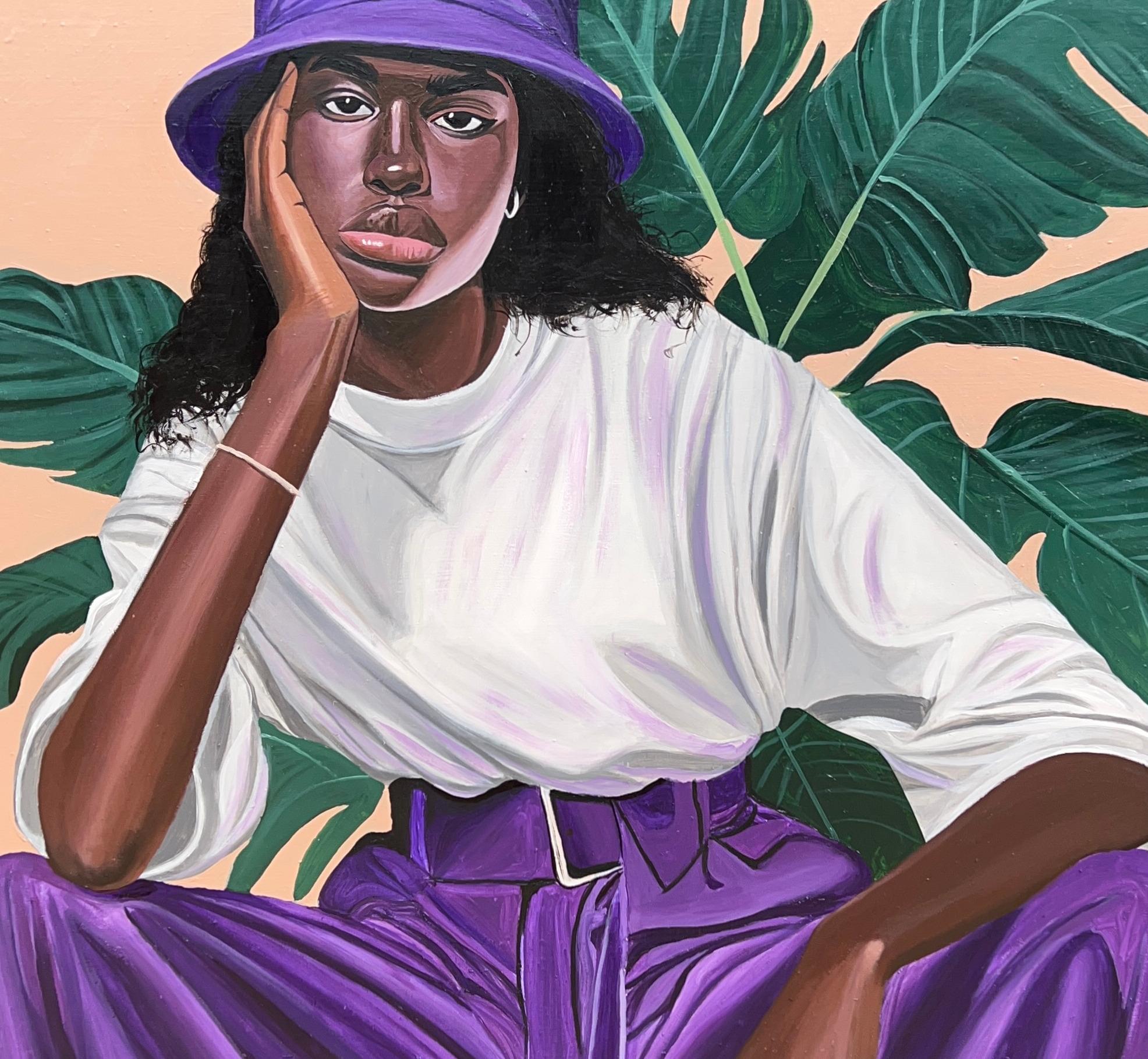 Tropical Thoughts -21. Jahrhundert, Contemporary, Figuratives Porträt, Moderne Frauen im Angebot 1