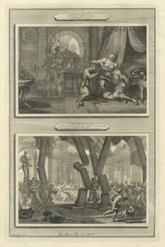Samson and Delilah and Samson Destroys the Temple of Dagon, Mortier circa 1700