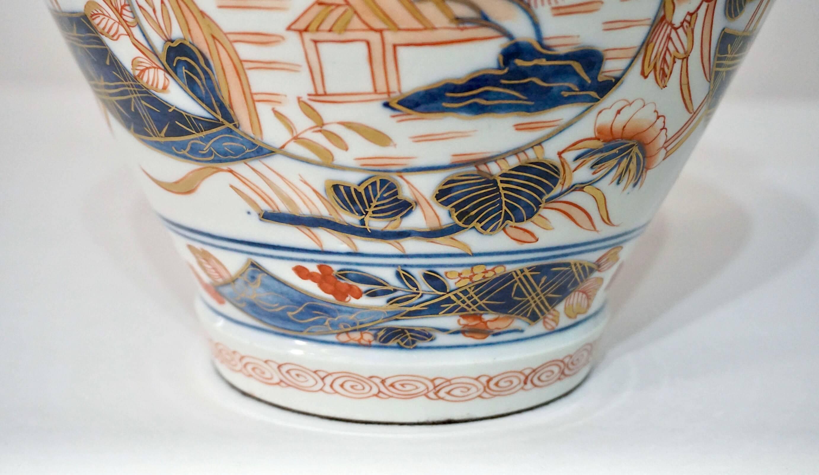 Jarra o jarrón con tapa de porcelana Imari Edo Samson, París, hacia 1880 en venta 2