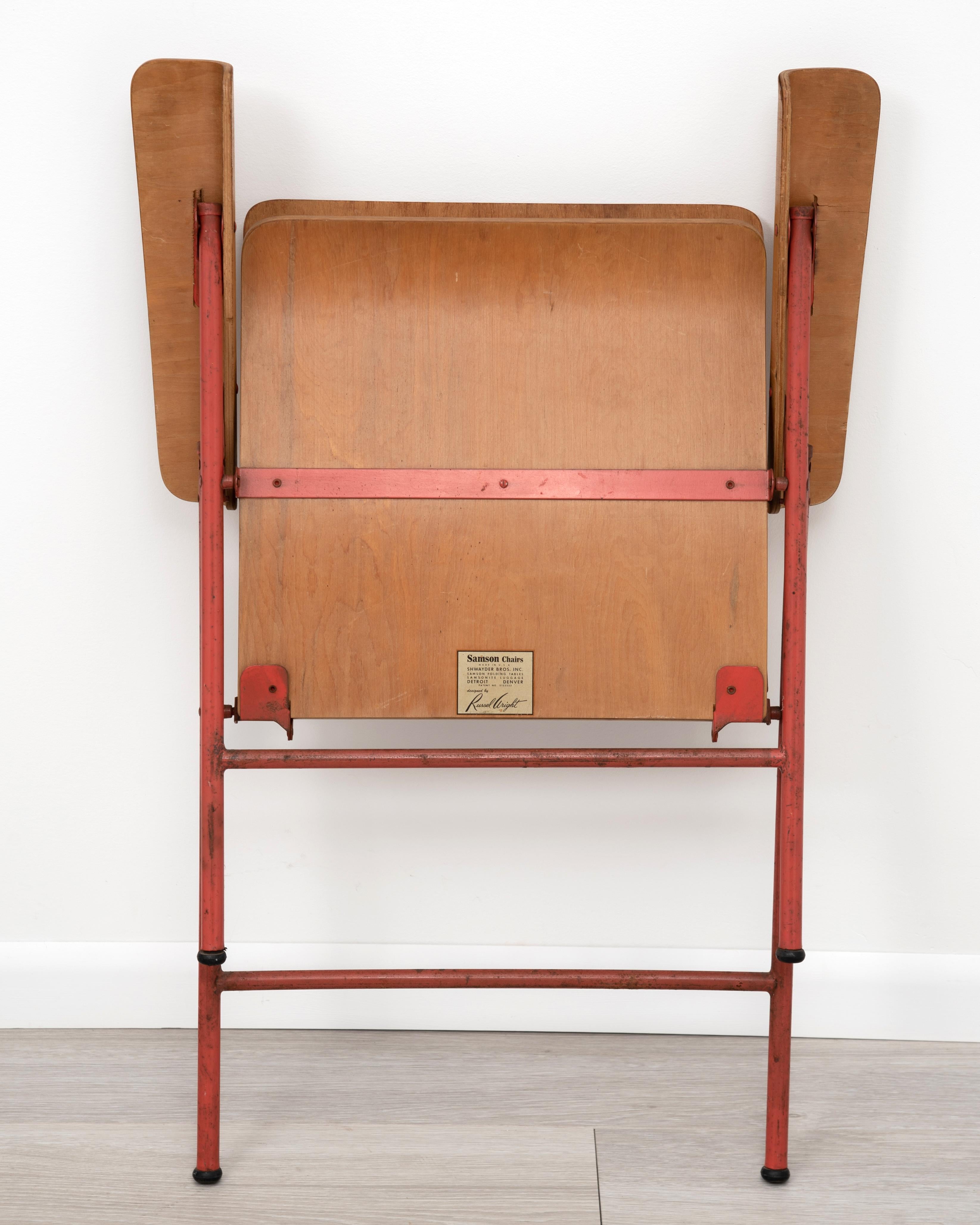 Samson Folding Chair Russel Wright Shwayder Bros Inc. 1950s For Sale 3