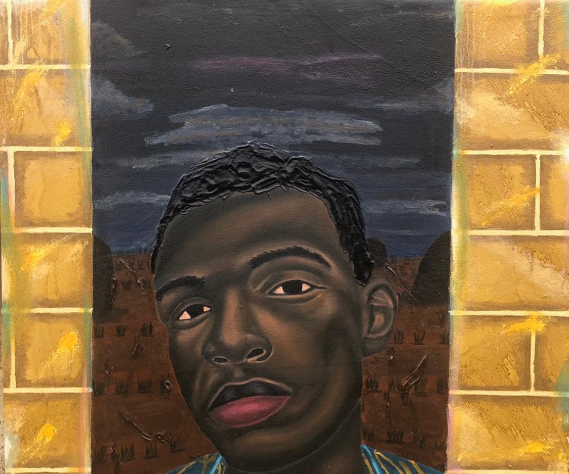Chico en el País de las Maravillas 2 - Siglo XXI, Contemporáneo, Figurativo, Técnica mixta, Hombre - Painting de Samson Olatubosun