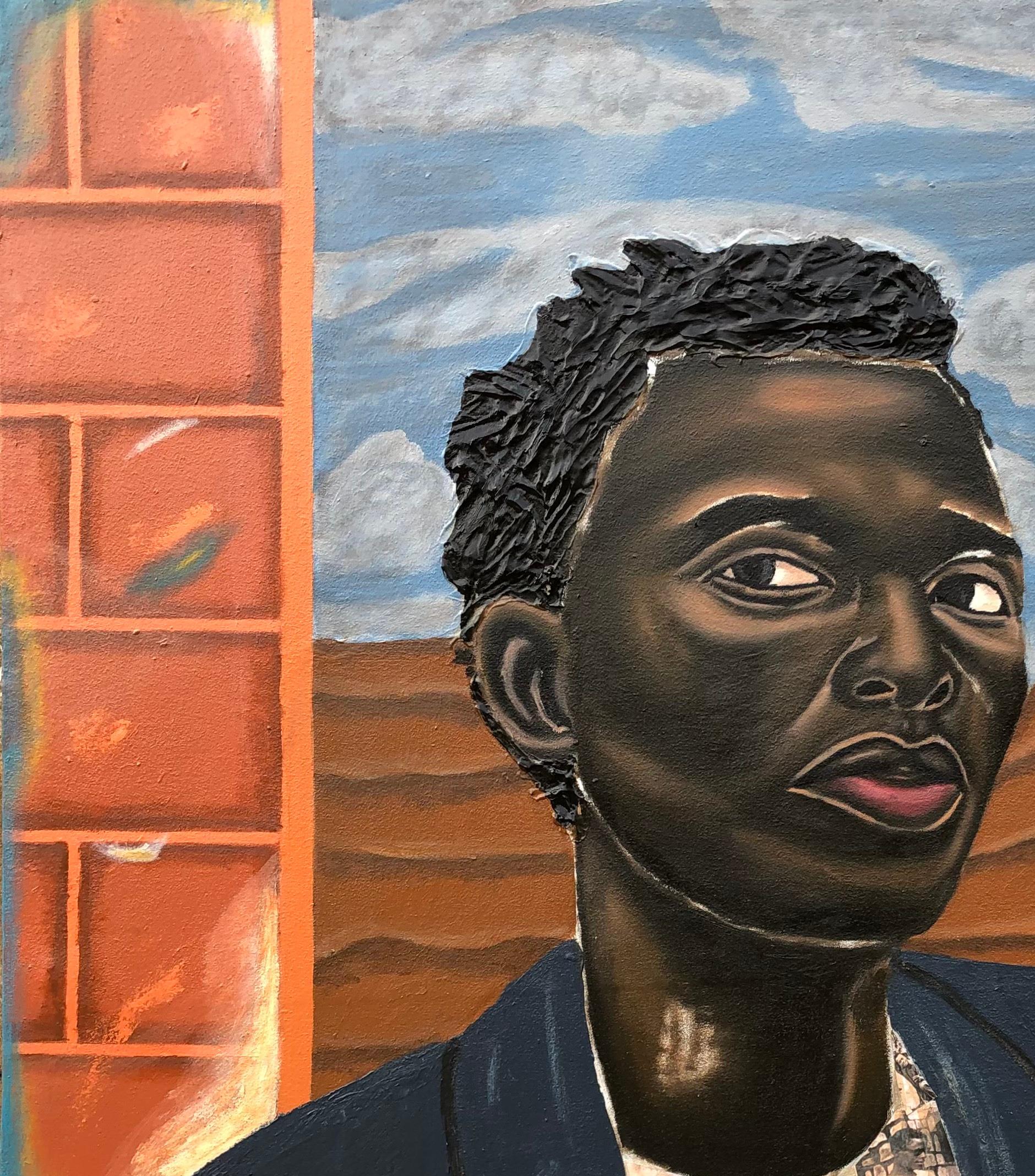 Junge im Wunderland – Painting von Samson Olatubosun