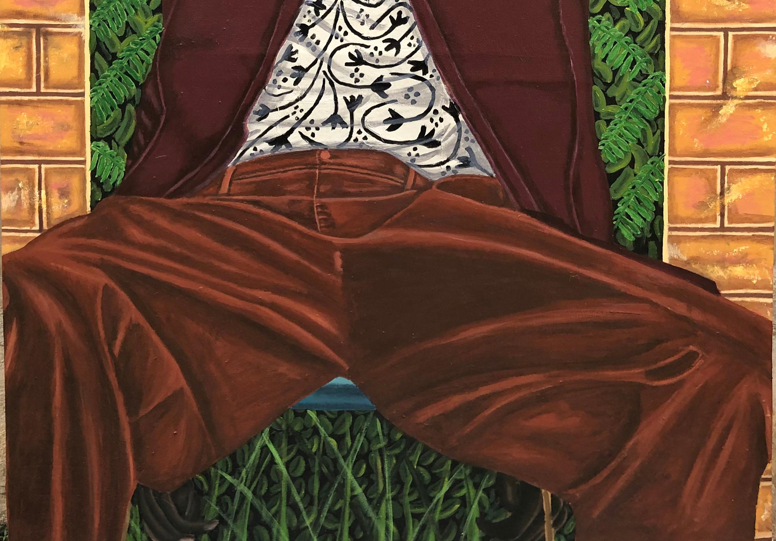 Momento di solitudine - 21° secolo, Contemporaneo, Figurativo, Tecnica mista, Moderno - Figurative Painting Nero di Samson Olatubosun