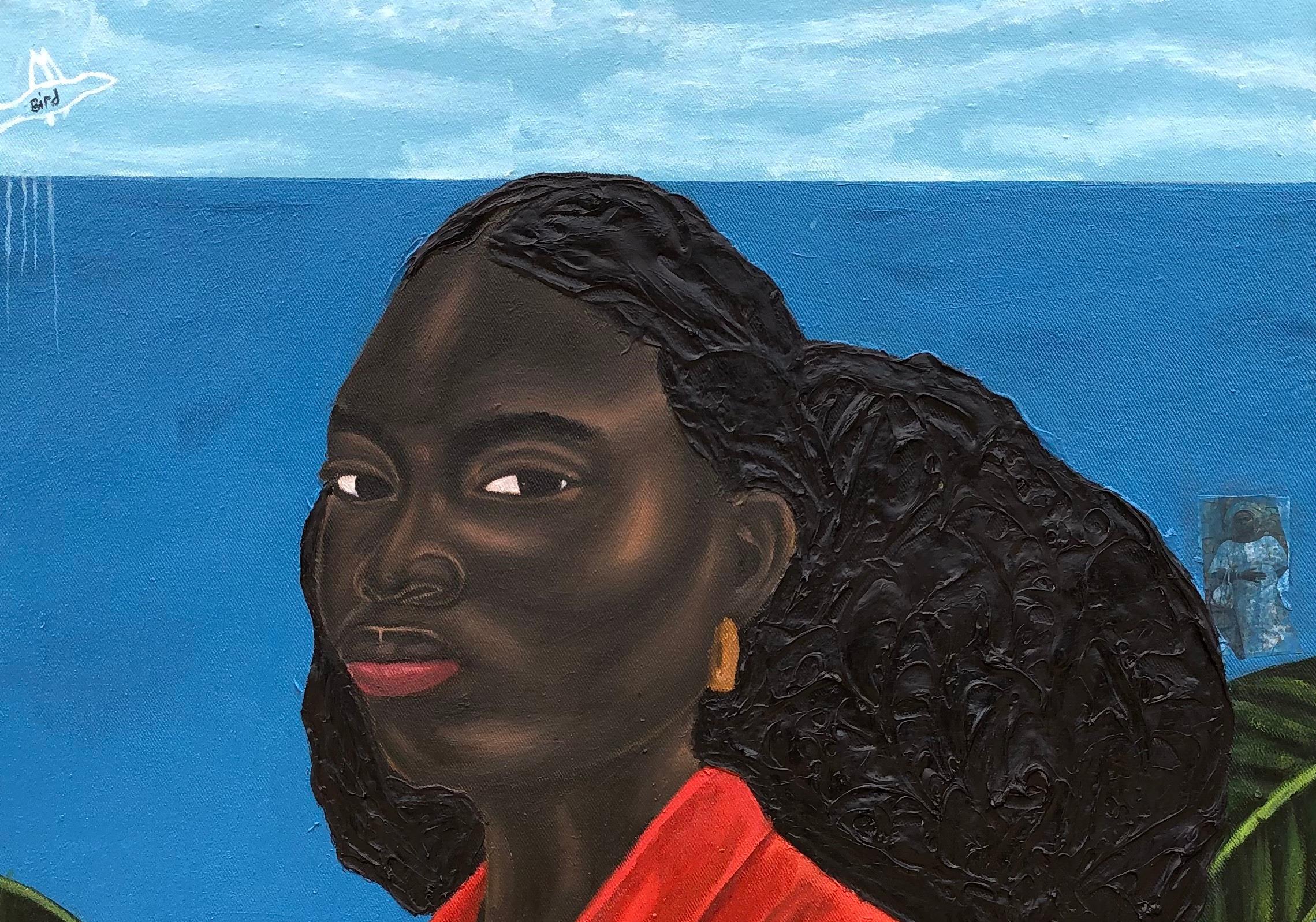 Mirada resistente - Siglo XXI, Contemporáneo, Figurativo, Técnica mixta, Mujer - Mixed Media Art Moderno de Samson Olatubosun