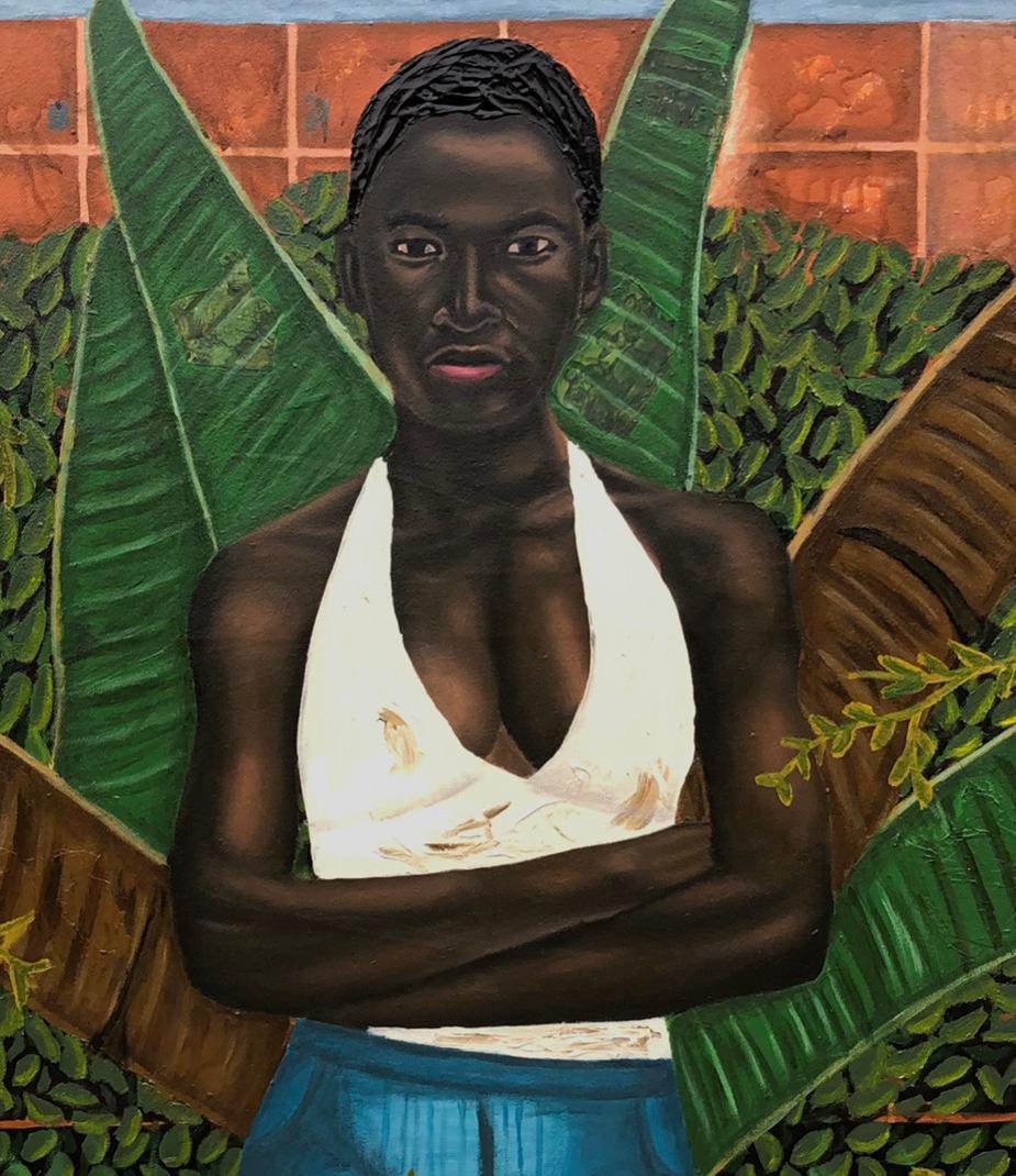 Hasta que todo se marchite 1 -Siglo XXI, Contemporáneo, Figurativo, Técnica mixta Mujer - Figurative Painting Negro de Samson Olatubosun