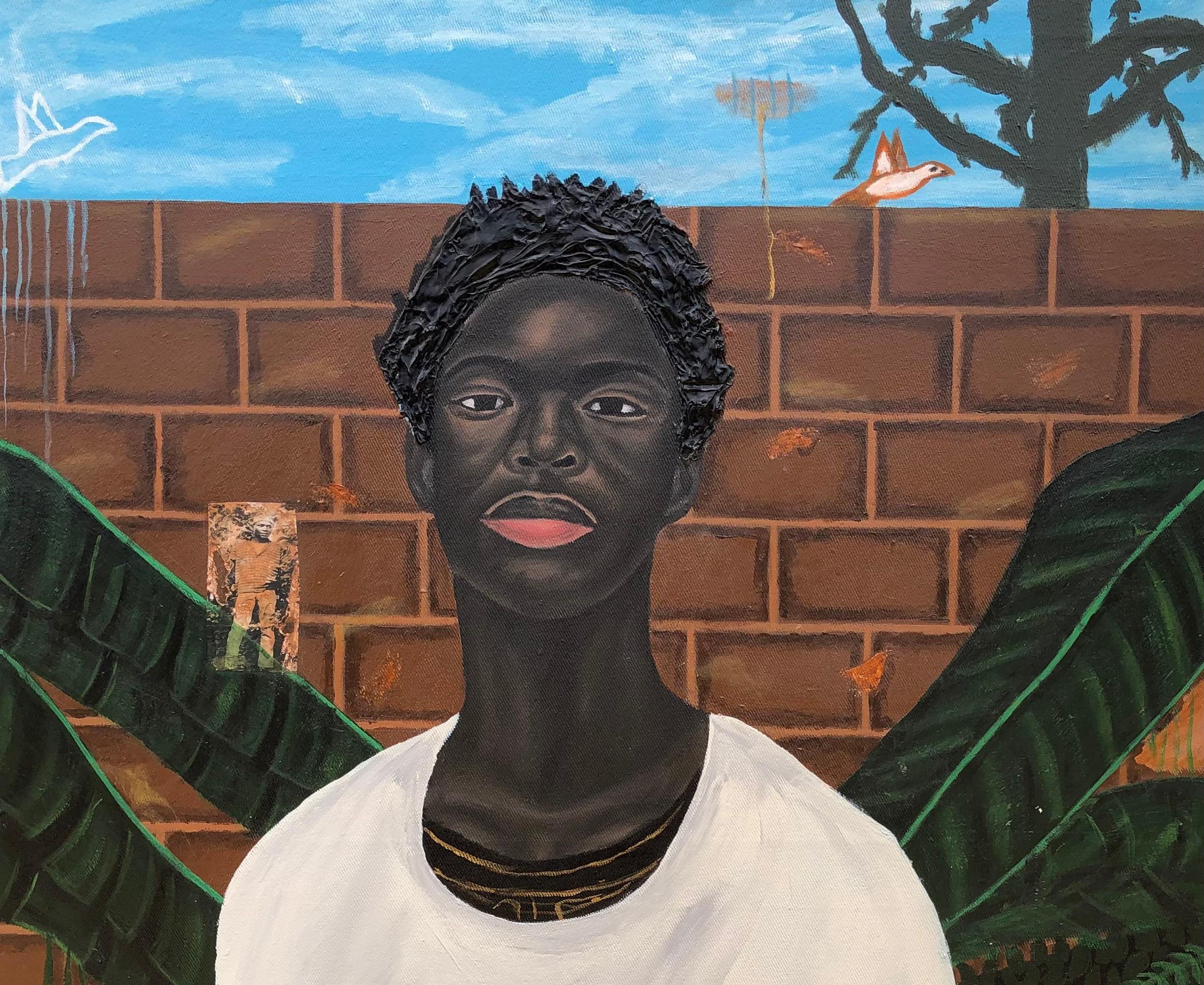 Hasta que todo se marchite 3 -Siglo XXI, Contemporáneo, Figurativo, Técnica mixta, Hombres - Mixed Media Art Moderno de Samson Olatubosun