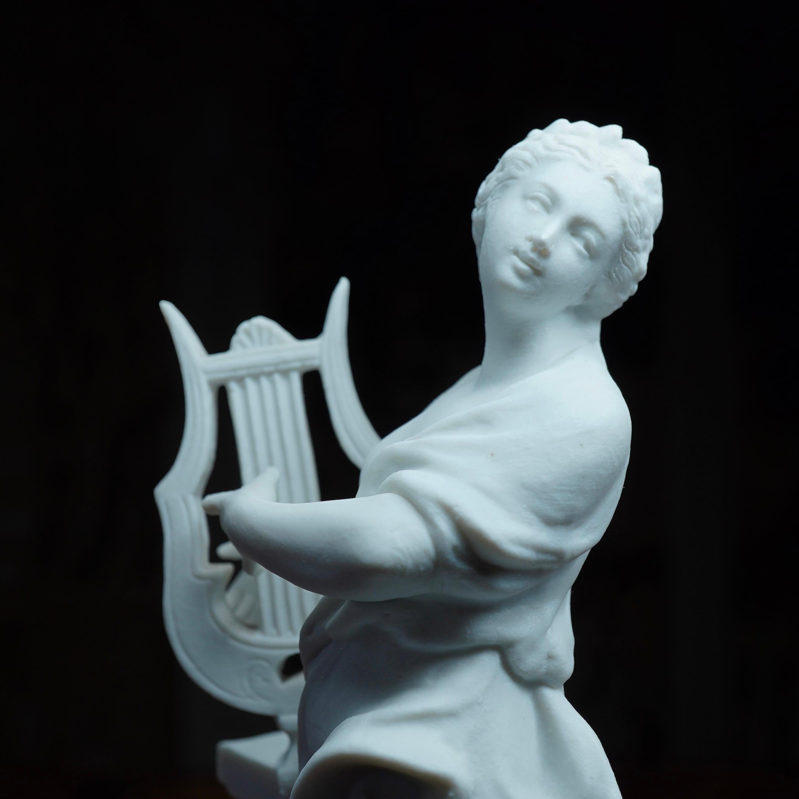 Porcelain Samson 'Paris' Bisque Figure of a Lyre Player, 19th Century For Sale