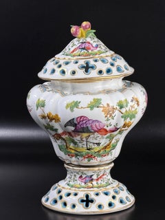 Samson Porcelain Covered Vase with Birds France, Late 19th Century, 11.4in