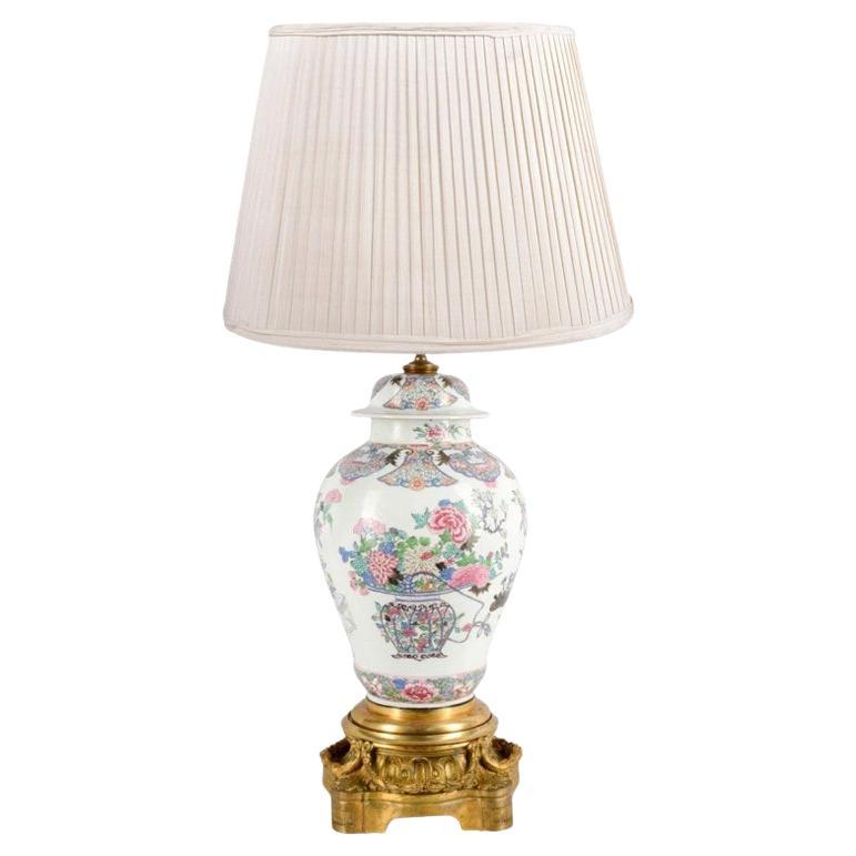Samson Porzellan Famille Rose Stil Lidded Vase mit Deckel im Angebot