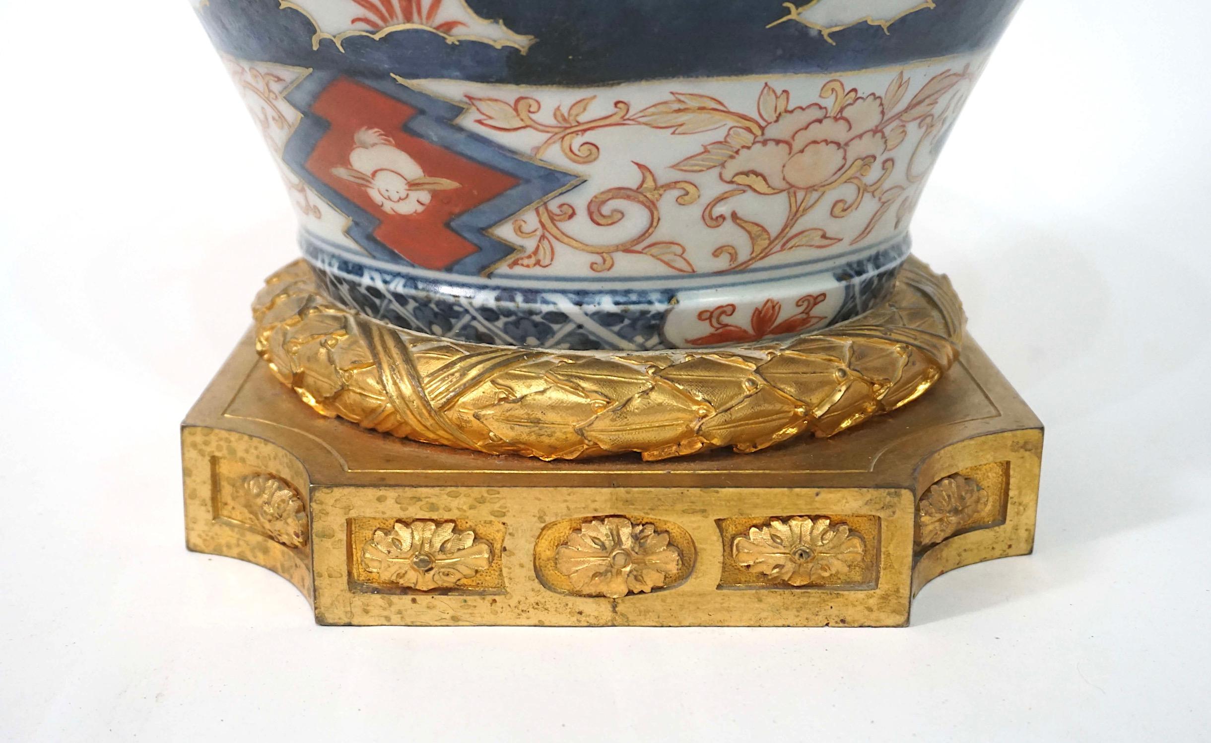 Vaso da tempio in Imari Porcelain di Samson su base in bronzo ormeggiato, circa 1850 in vendita 4