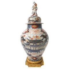 Vaso da tempio in Imari Porcelain di Samson su base in bronzo ormeggiato, circa 1850
