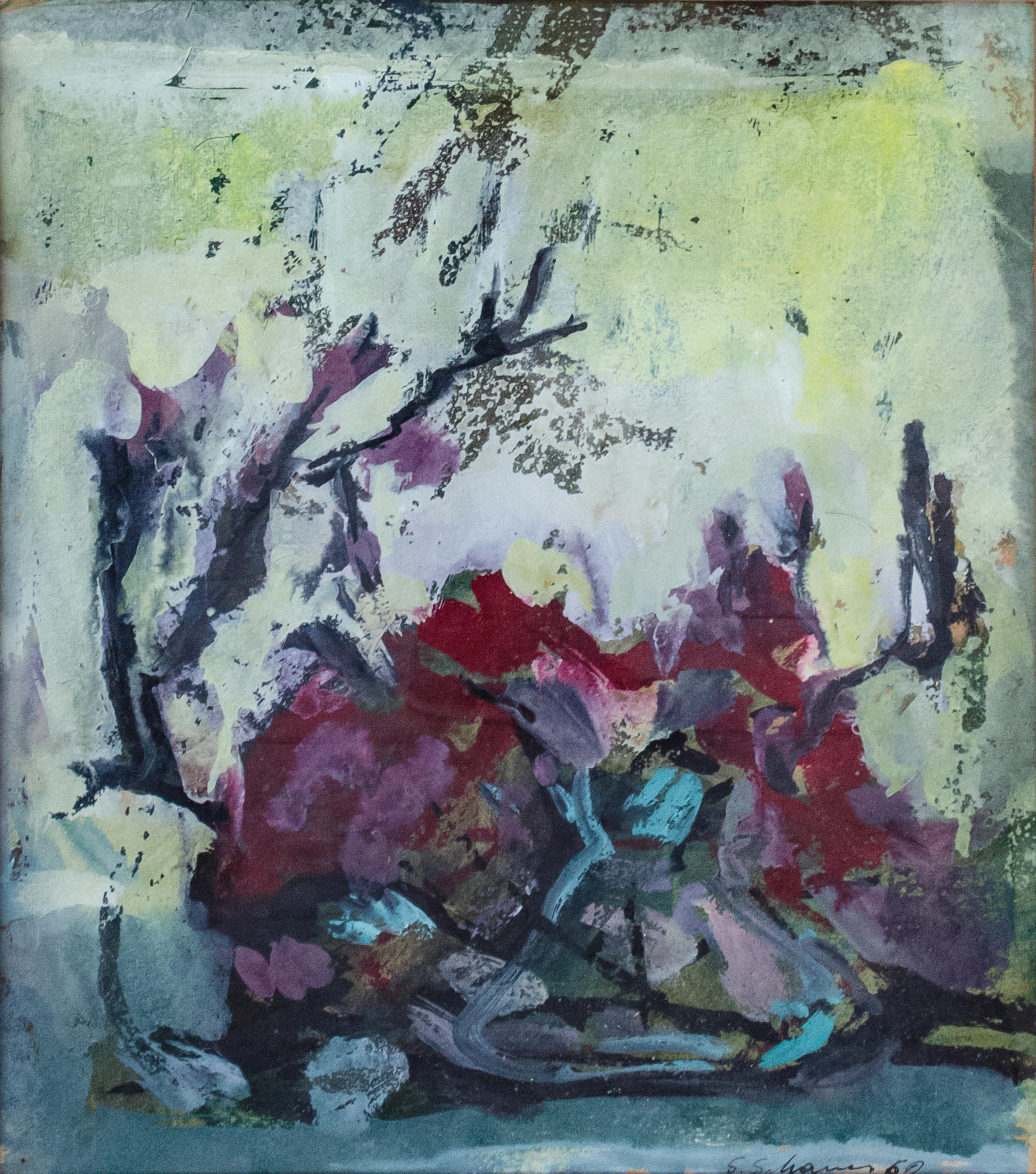 Samson Schames Abstract Work on Paper, 1960 For Sale 1