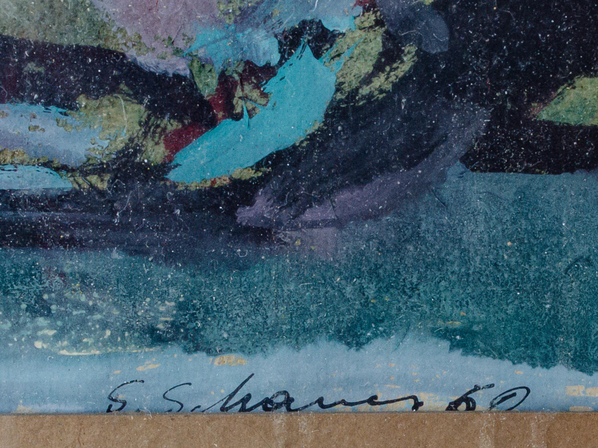 Samson Schames Abstract Work on Paper, 1960 For Sale 2