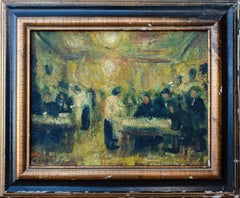 Samson Schames Restaurant Scene Painting, 1946