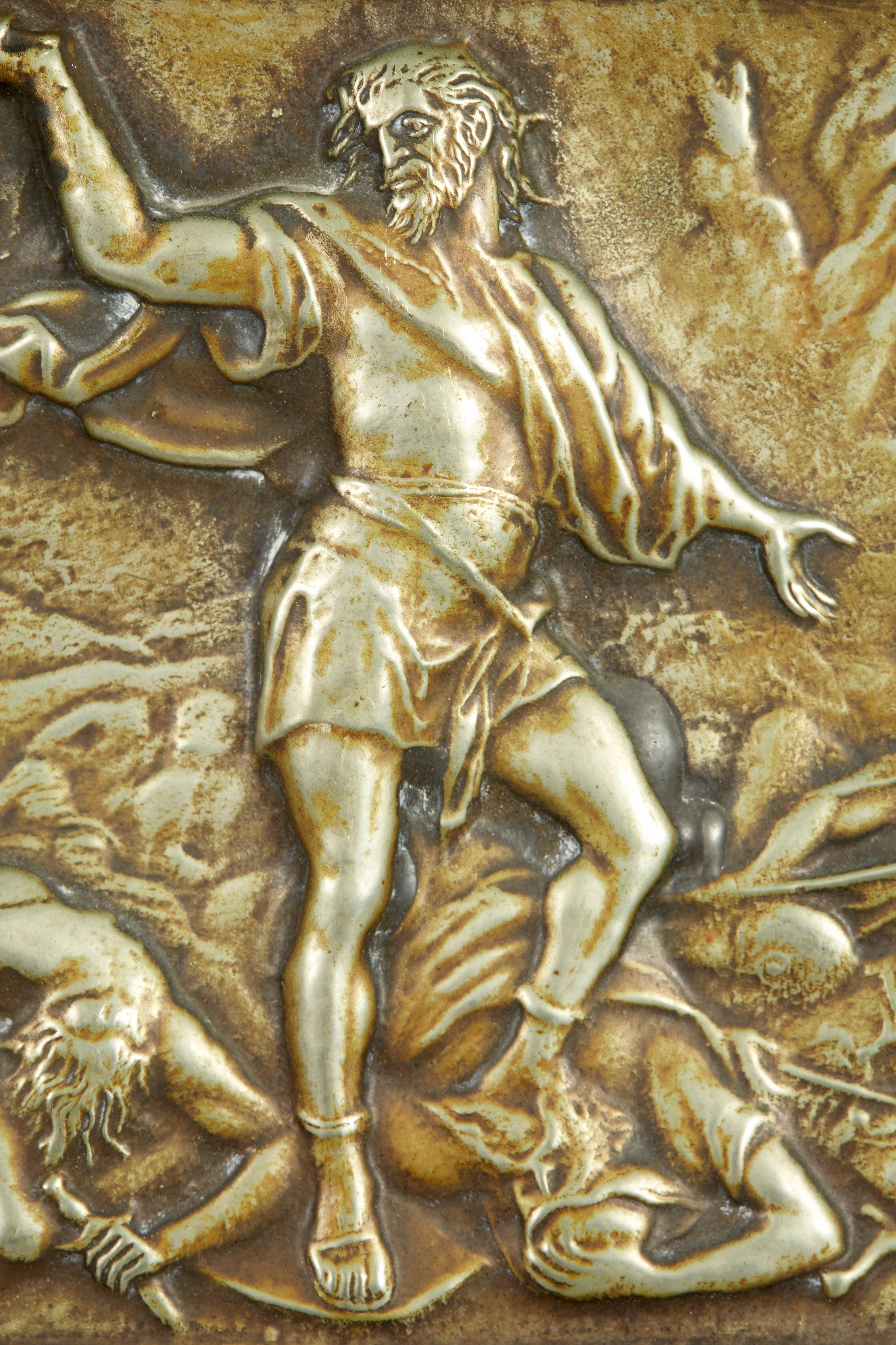 Samson the Protagonist, Silver Plate Plaque by Bezalel School Jerusalem For Sale 3