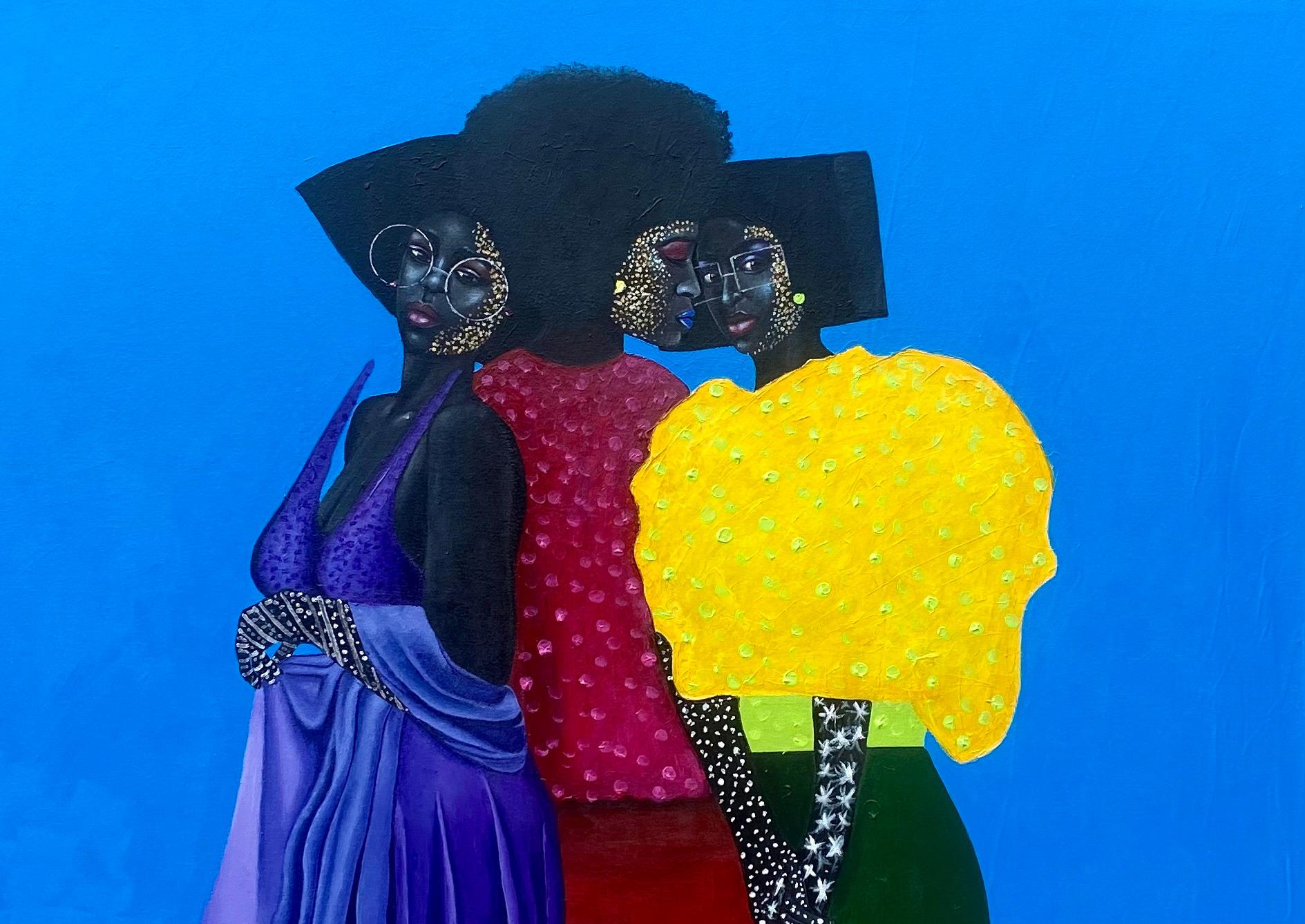 3 in 1 Beauty - 21st Century, Contemporary, Figurative Portrait, African Women - Painting by Samson Toba