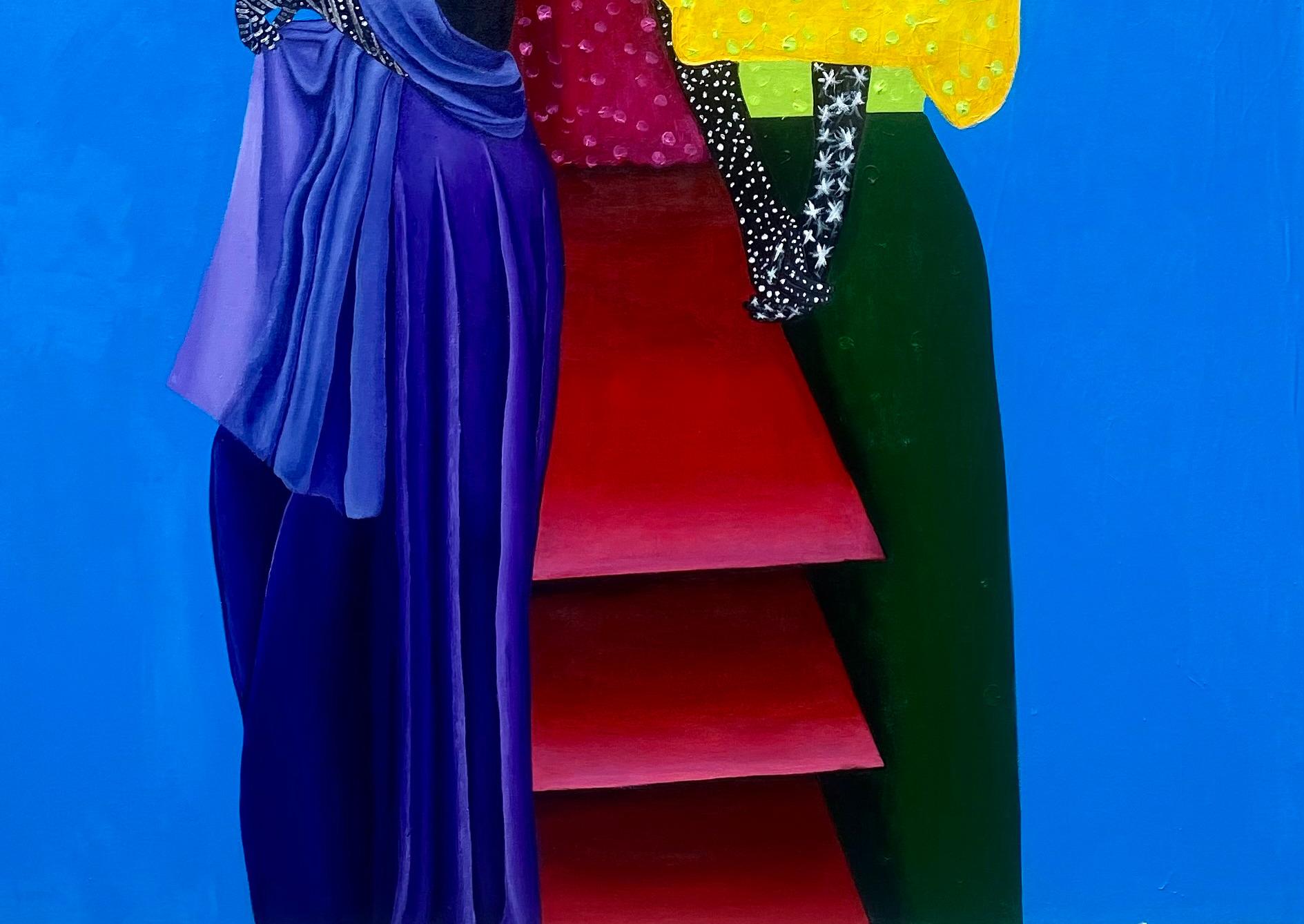 3 in 1 Beauty - 21st Century, Contemporary, Figurative Portrait, African Women - Expressionist Painting by Samson Toba