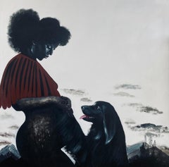 Malaika - 21. Jahrhundert, Contemporary, Figuratives Portrait, Frauen, Hund, Mütter
