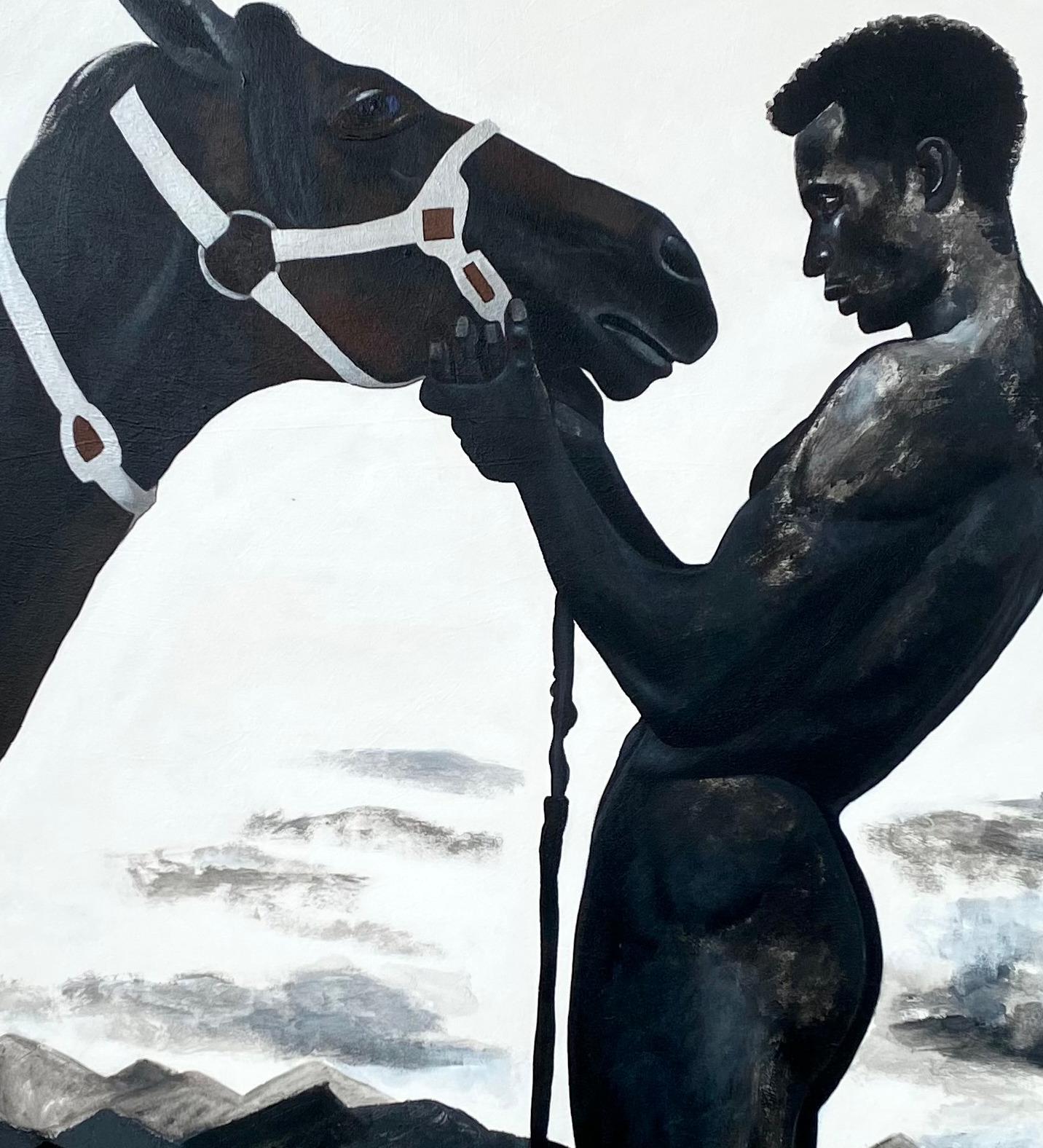 Relentless - 21st Century, Contemporary, Figurative Portrait, Horse, Cowboy, Man For Sale 1