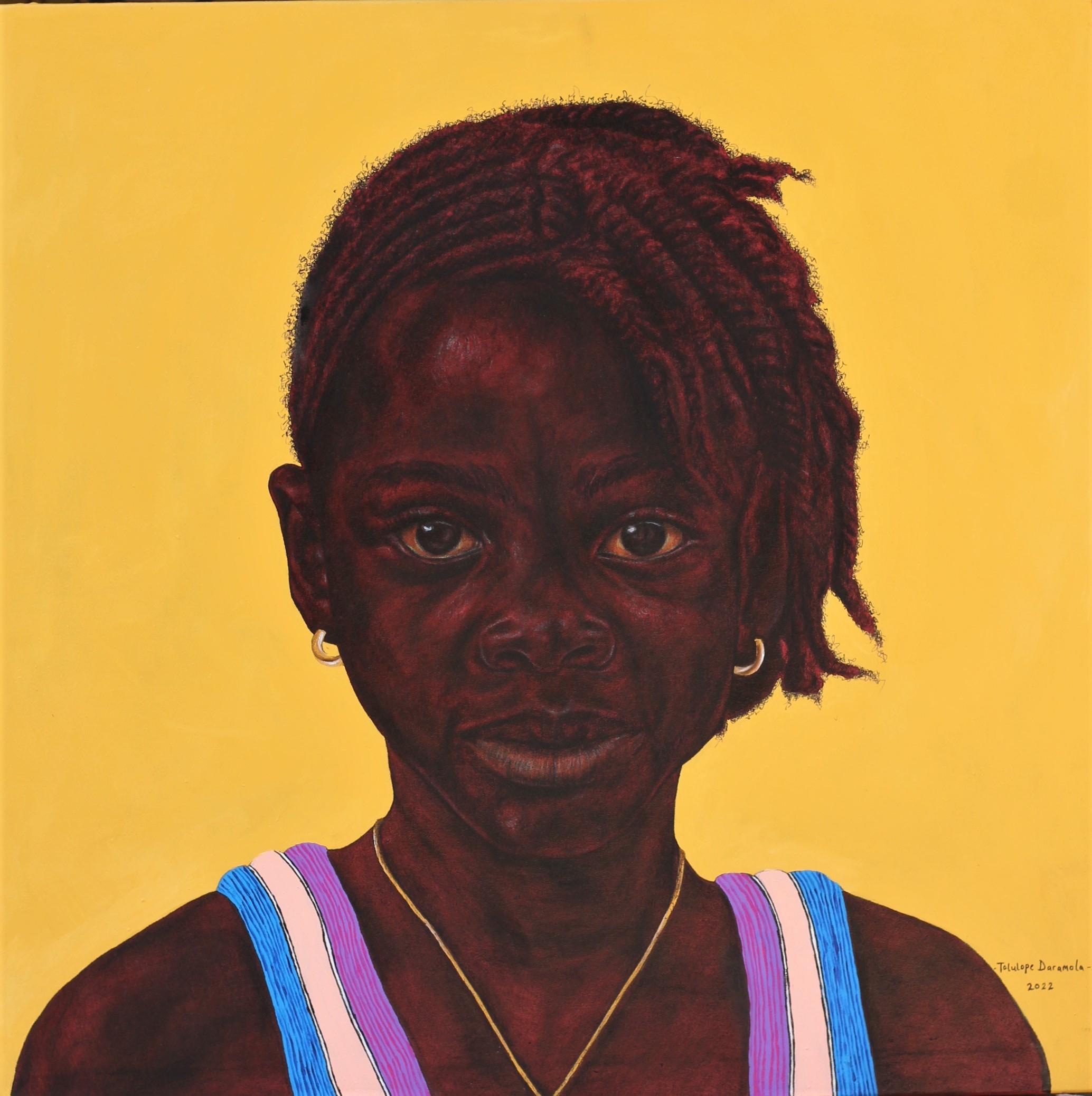 Samson Tolulope Daramola Portrait Painting – Die Augen der Götter