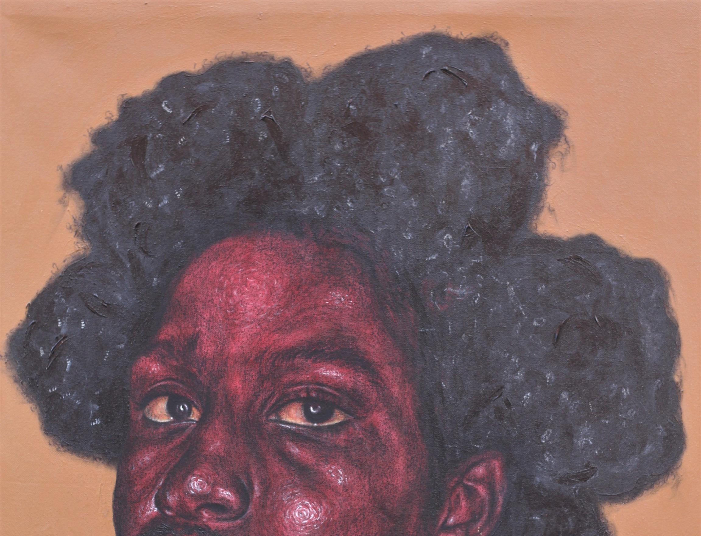 Porträt von Willy (Expressionismus), Mixed Media Art, von Samson Tolulope Daramola