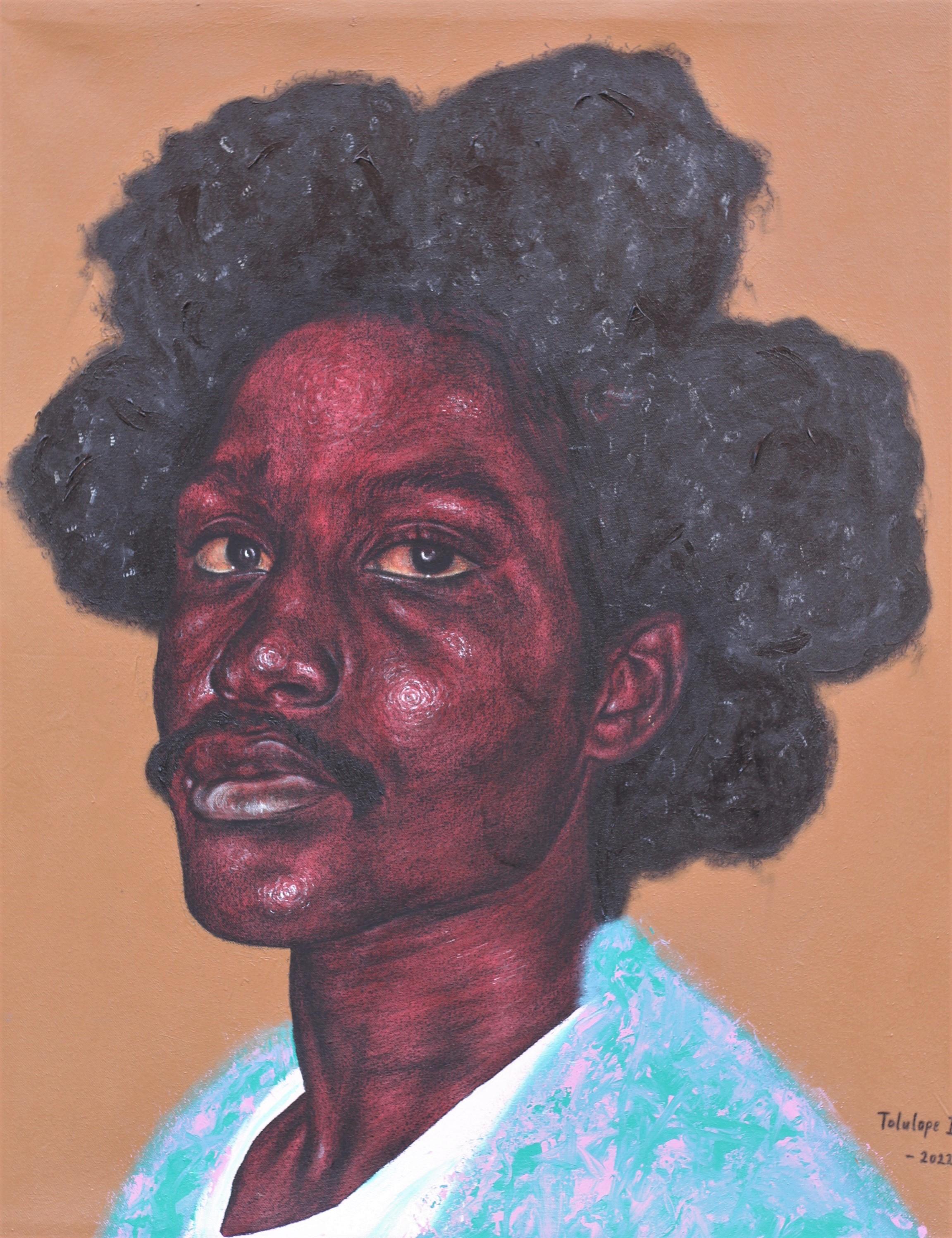 Porträt von Willy – Mixed Media Art von Samson Tolulope Daramola