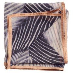 Samu Black Scarf with gold silk hem, handcrafted by artisans in shibori print