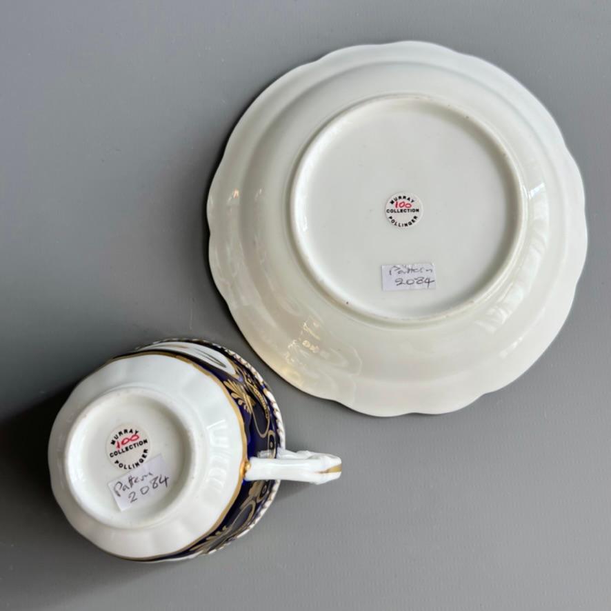 Tasse et soucoupe Samuel Alcock, bleu cobalt, vignes et fleurs dorées, vers 1825 en vente 7