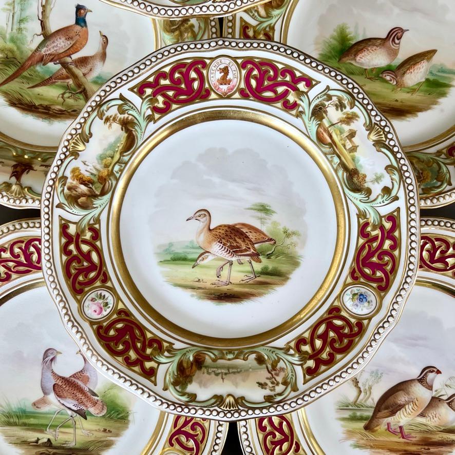 Samuel Alcock Dessert Service, Crested Alma Border with Birds, 1855 For Sale 5