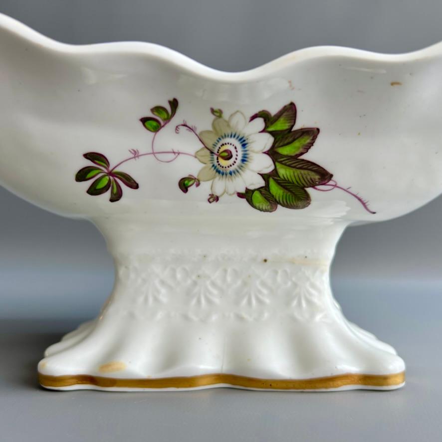 Early 19th Century Samuel Alcock Footed Comport, Embossed, White with Passion Flower, ca 1824 For Sale