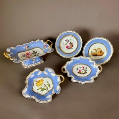 Samuel Alcock Footed Comport, Melted Snow, Periwinkle Lilac, Flowers, ca 1822