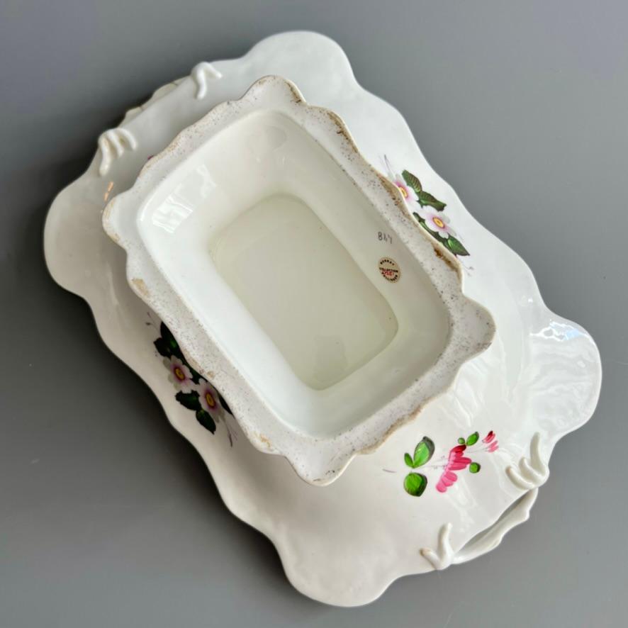 Samuel Alcock Fußkombi, geschmolzener Schnee, weiß mit Hundsrosen, um 1823 im Angebot 3