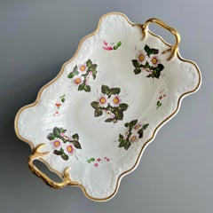 Samuel Alcock Footed Comport, Melted Snow, White with Dog Roses, ca 1823