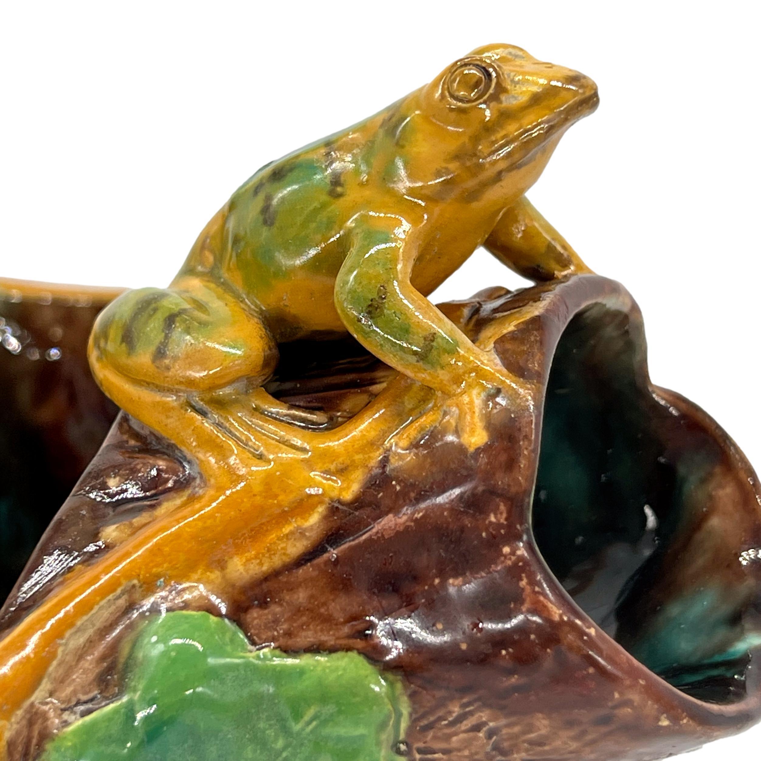 Samuel Alcock Majolica Large Ewer with Snake and Frog on Lip, English, ca. 1855 For Sale 8