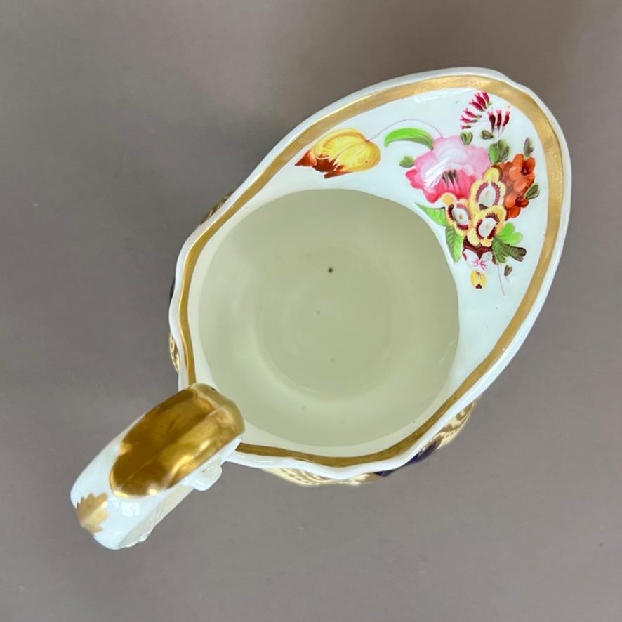 Anglais Pot à lait Samuel Alcock, jaune pâle, doré et fleurs, vers 1824 en vente