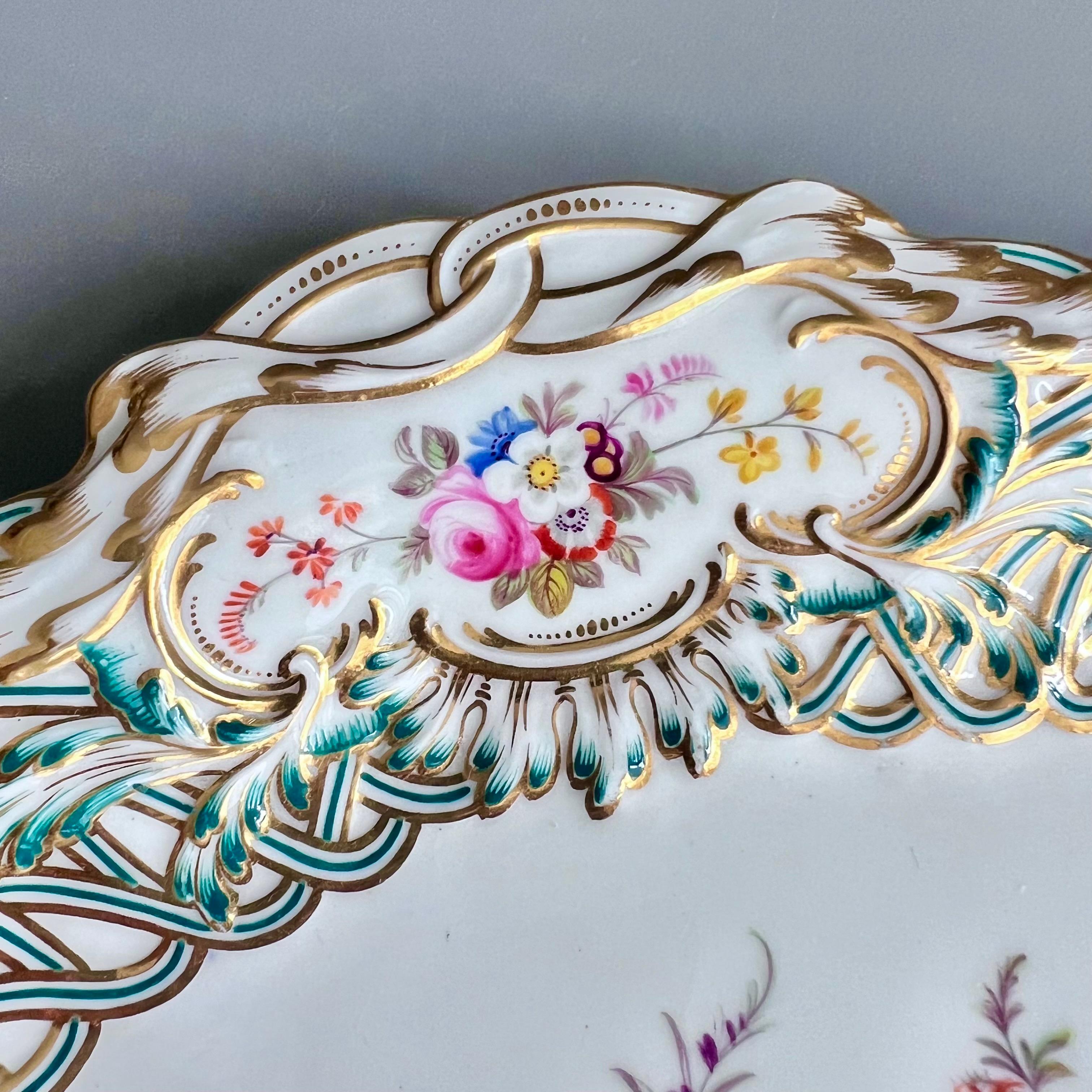 Minton Pair of Rectangular Dishes, Newcastle Embossed, Flowers J. Bancroft, 1857 For Sale 4