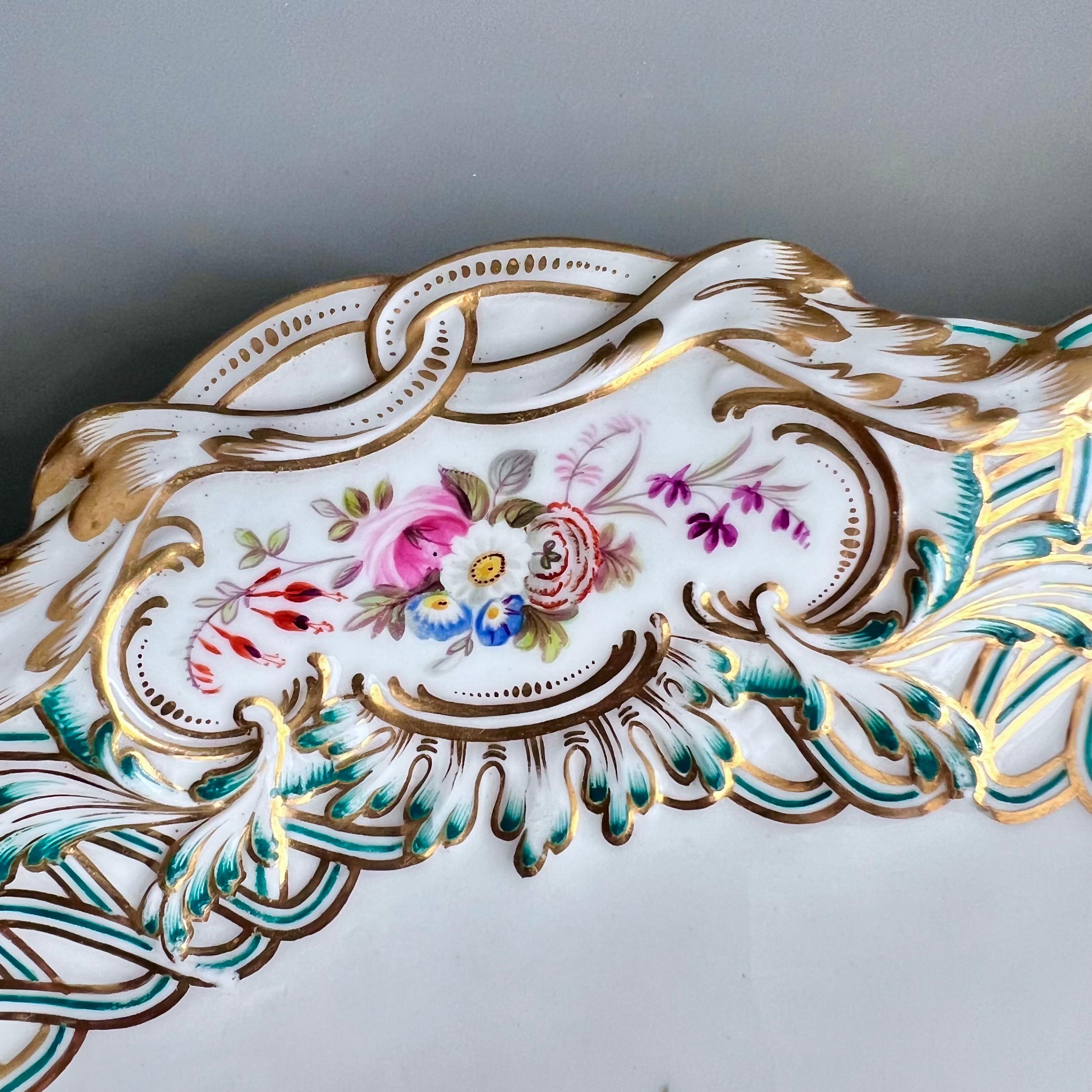 Minton Pair of Rectangular Dishes, Newcastle Embossed, Flowers J. Bancroft, 1857 For Sale 5