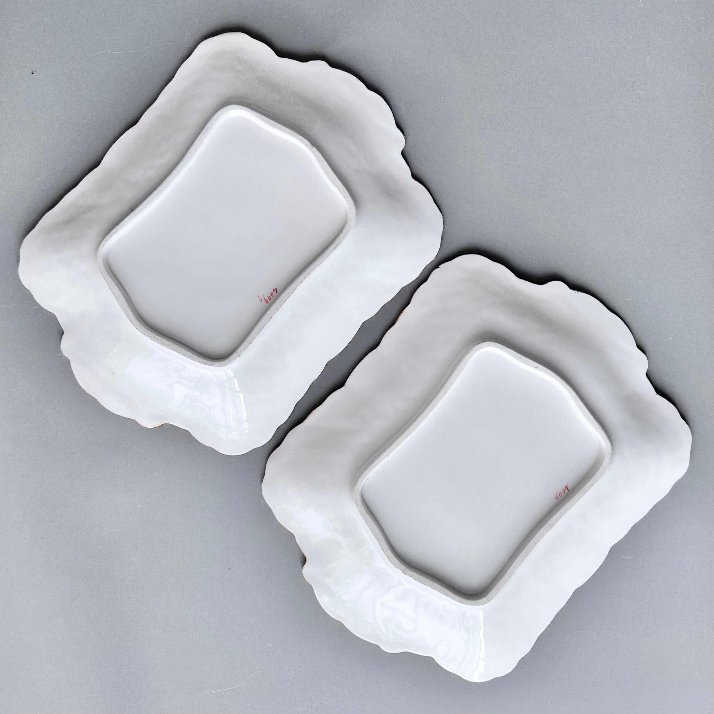 Minton Pair of Rectangular Dishes, Newcastle Embossed, Flowers J. Bancroft, 1857 For Sale 6