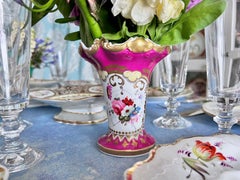 Samuel Alcock Pair of Vases, Maroon, Emerald Green, Fruits, Flowers, ca 1831