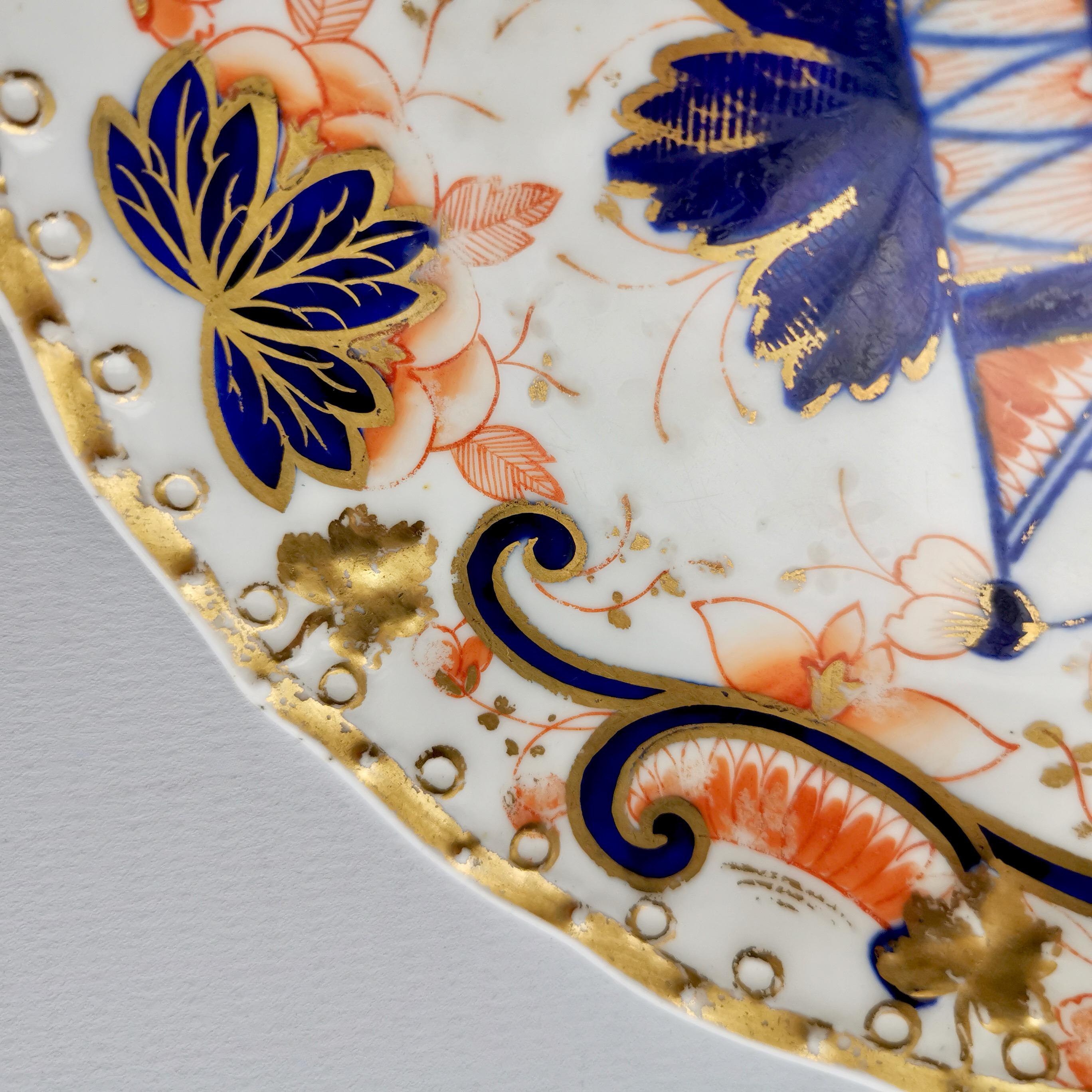 Tasse à café en porcelaine de Samuel Alcock, fleurs orange Imari, néo-rococo, vers 1830 en vente 2