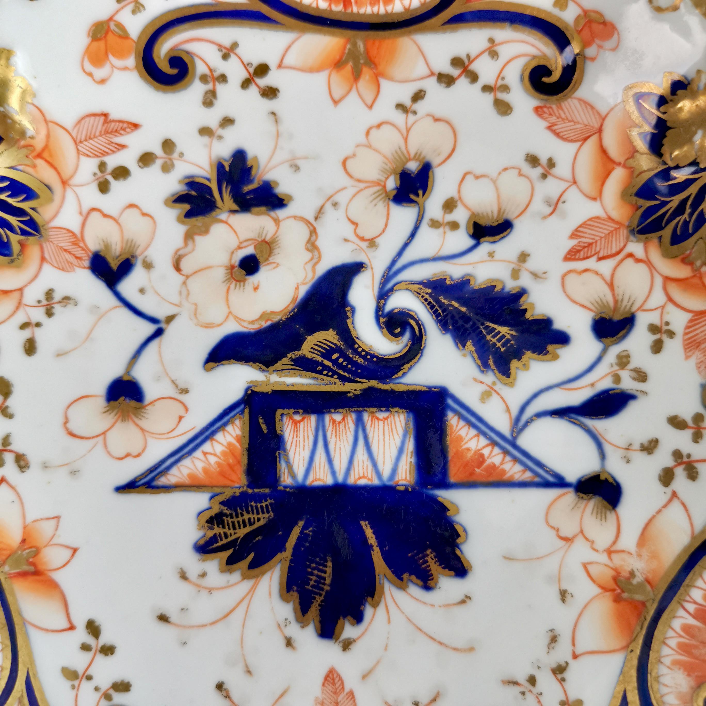 Tasse à café en porcelaine de Samuel Alcock, fleurs orange Imari, néo-rococo, vers 1830 en vente 1