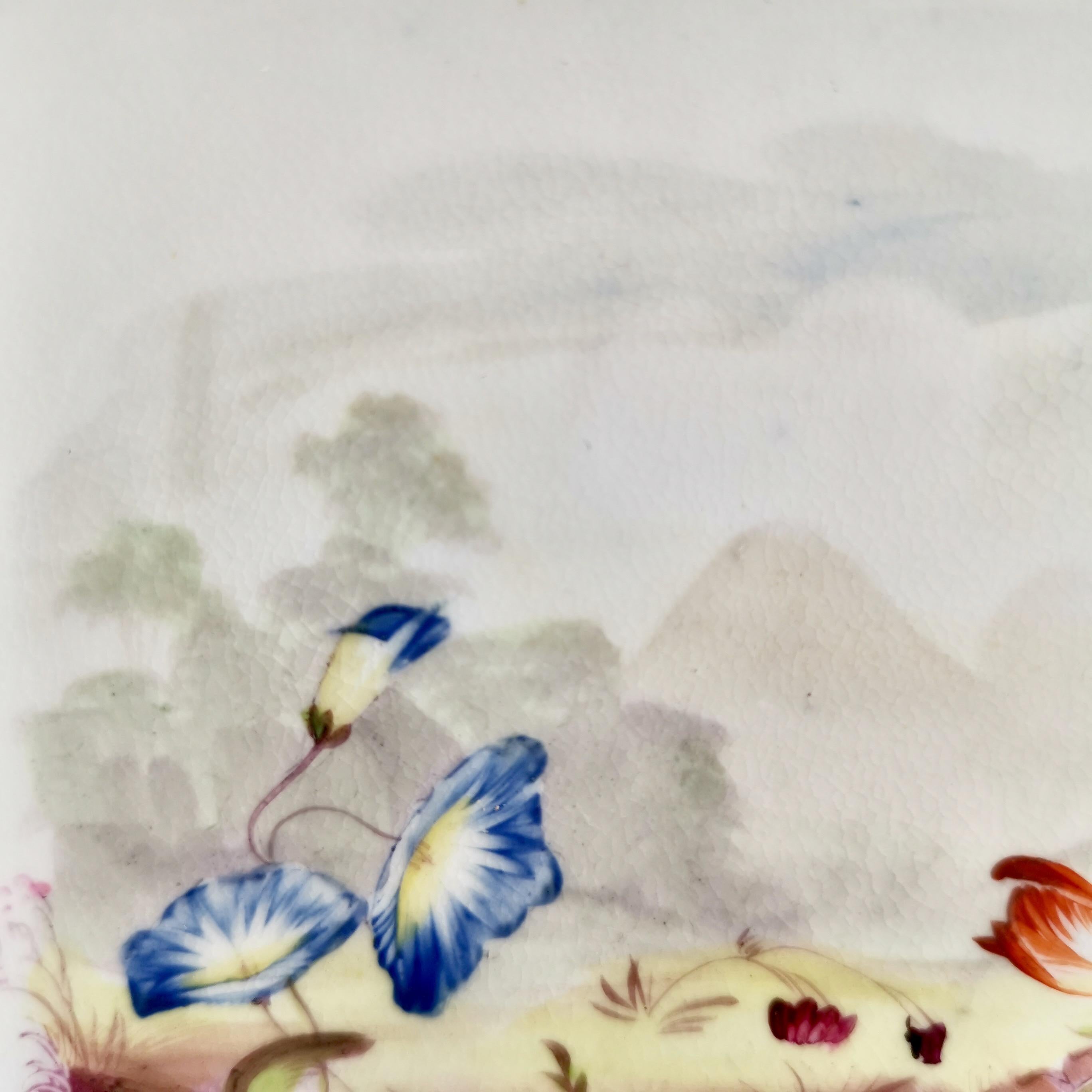 Samuel Alcock-Teller, umgekehrte Muschelschale, Blumen, Provenienz G.A. Godden Regency 1822 (Frühes 19. Jahrhundert) im Angebot