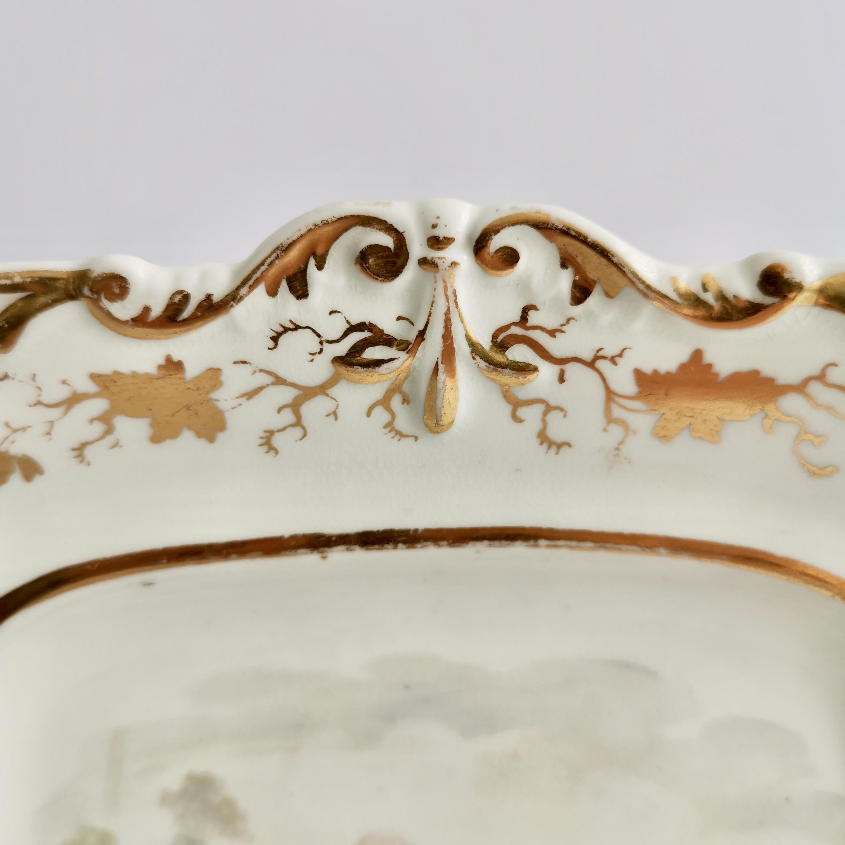 Assiette Samuel Alcock, coquillage inversé, fleurs, provenance G.A.Godden Regency 1822 en vente 1