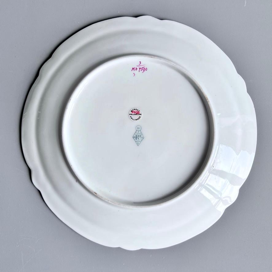 Samuel Alcock-Porzellanteller, Maroon Staffordshire-Bordüre mit Stiefmütterchen, 1854 im Angebot 4