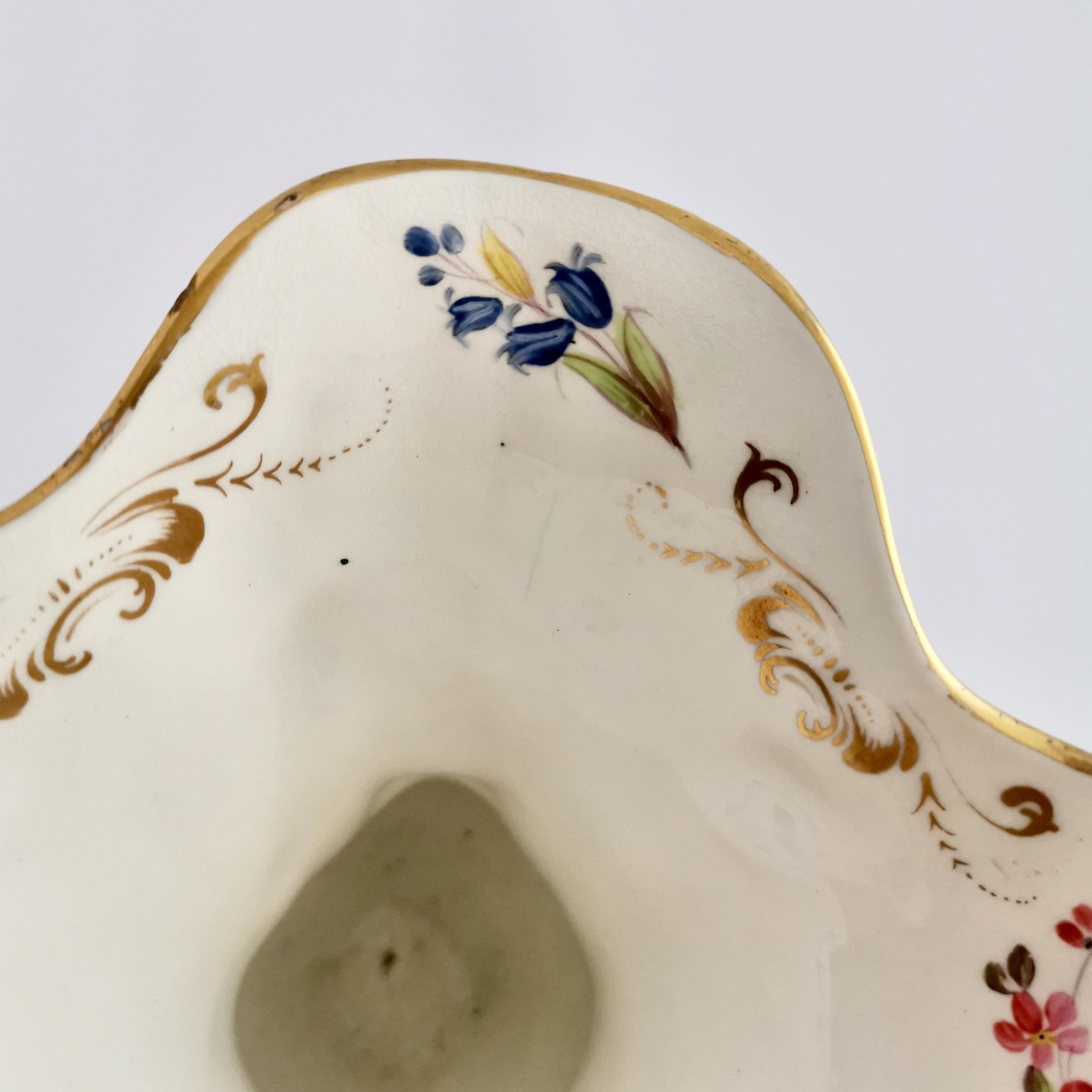 Samuel Alcock Porcelain Vase, Green with Swan Handles, Rococo Revival circa 1840 3