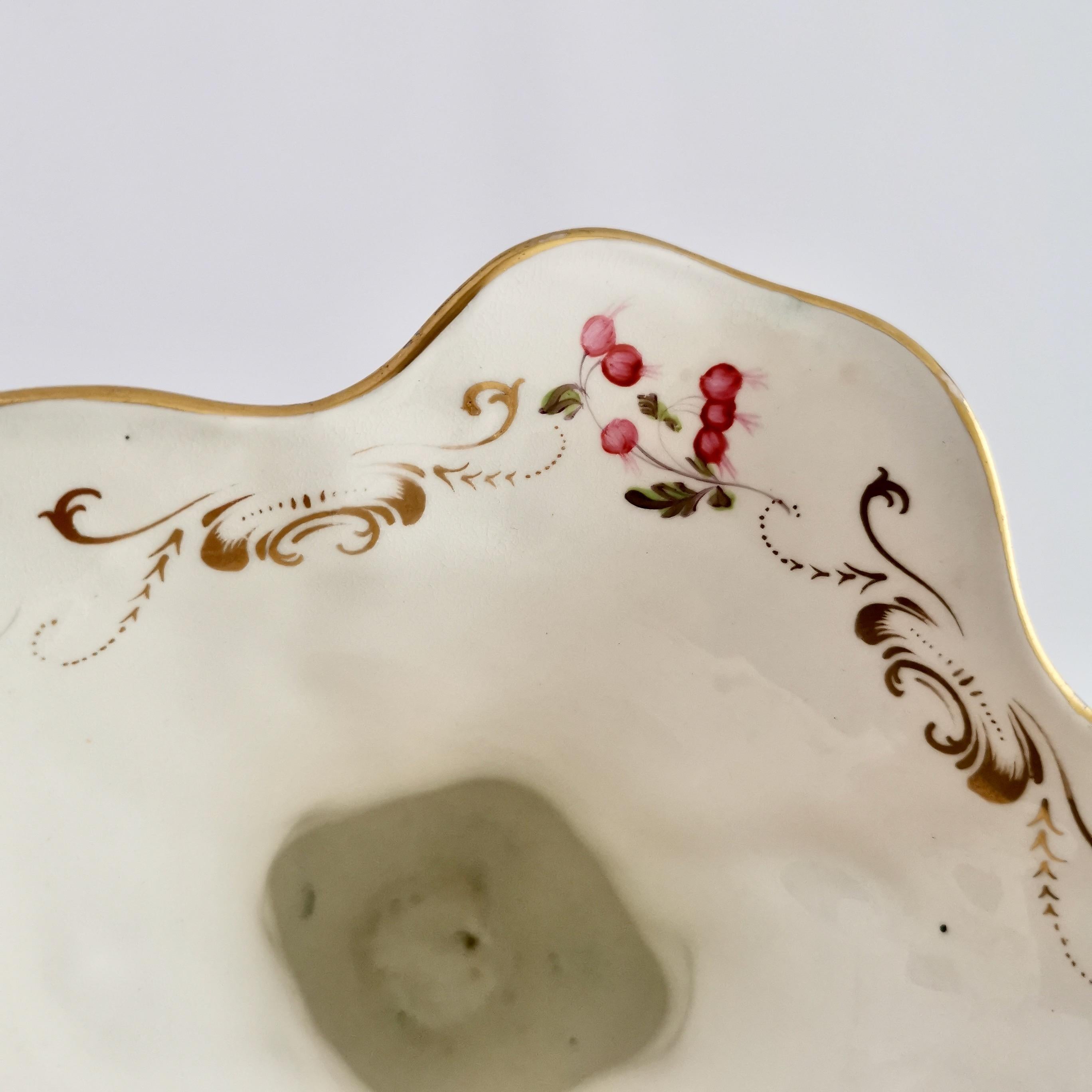 Samuel Alcock Porcelain Vase, Green with Swan Handles, Rococo Revival circa 1840 4