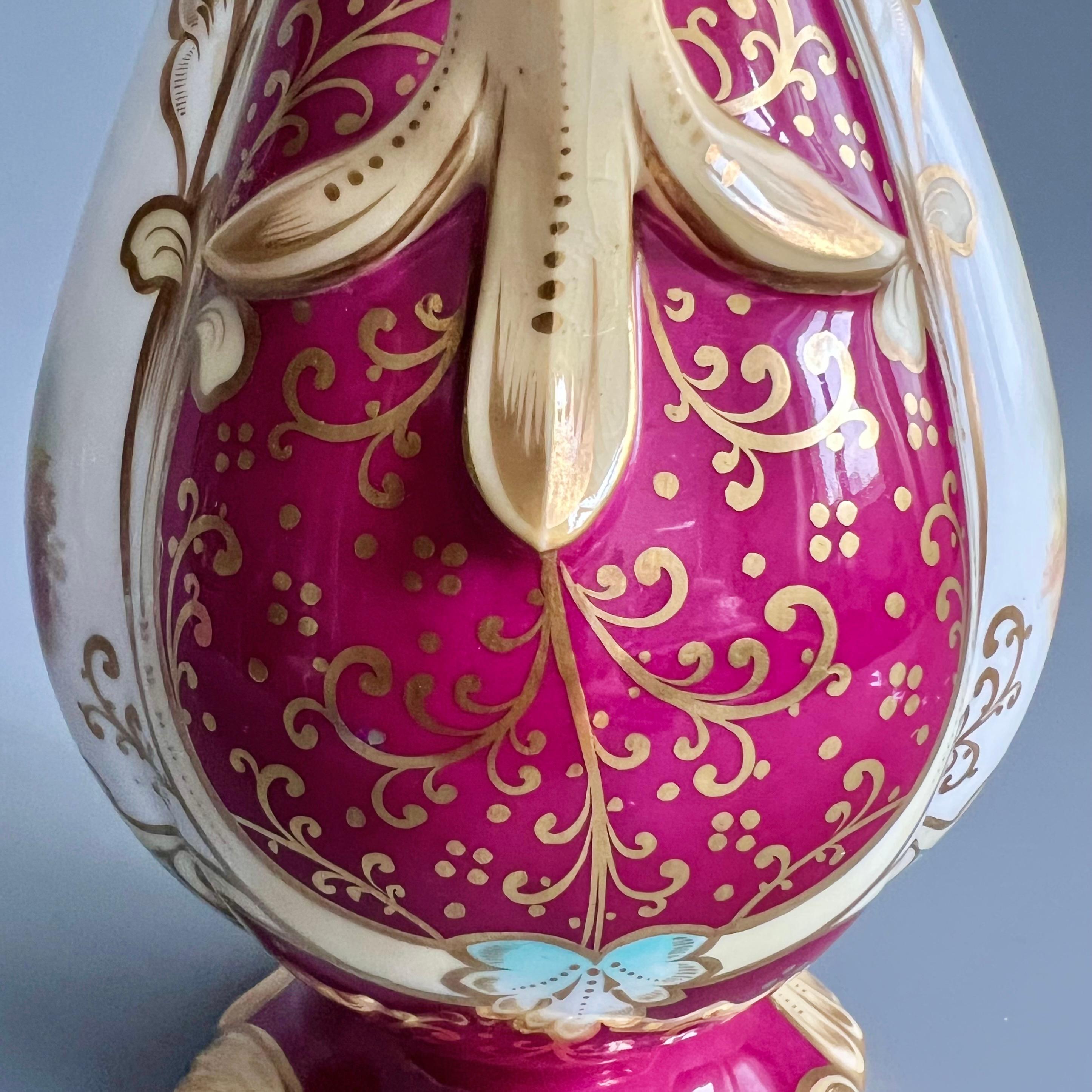 Vaso in porcellana Samuel Alcock, marrone con paesaggi, Rococò Revival, 1840 ca. in vendita 2