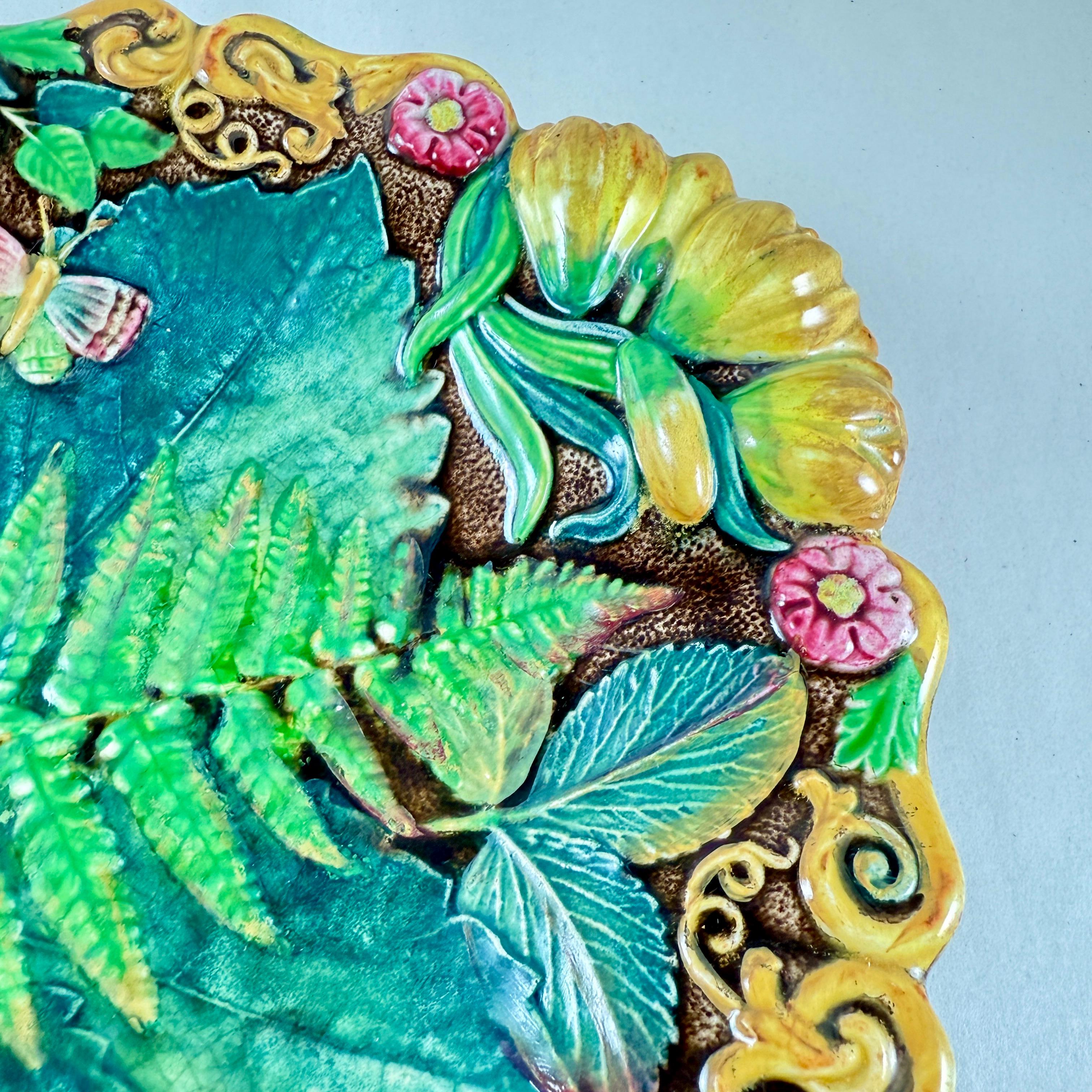 19th Century Samuel Alcock Royal Palissy Majolica Footed Comport For Sale